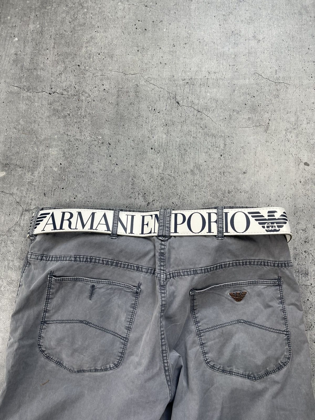 Armani Armani Monogram Vintage Belt Distressed USA STYLE AFFLICTION Size ONE SIZE - 1 Thumbnail