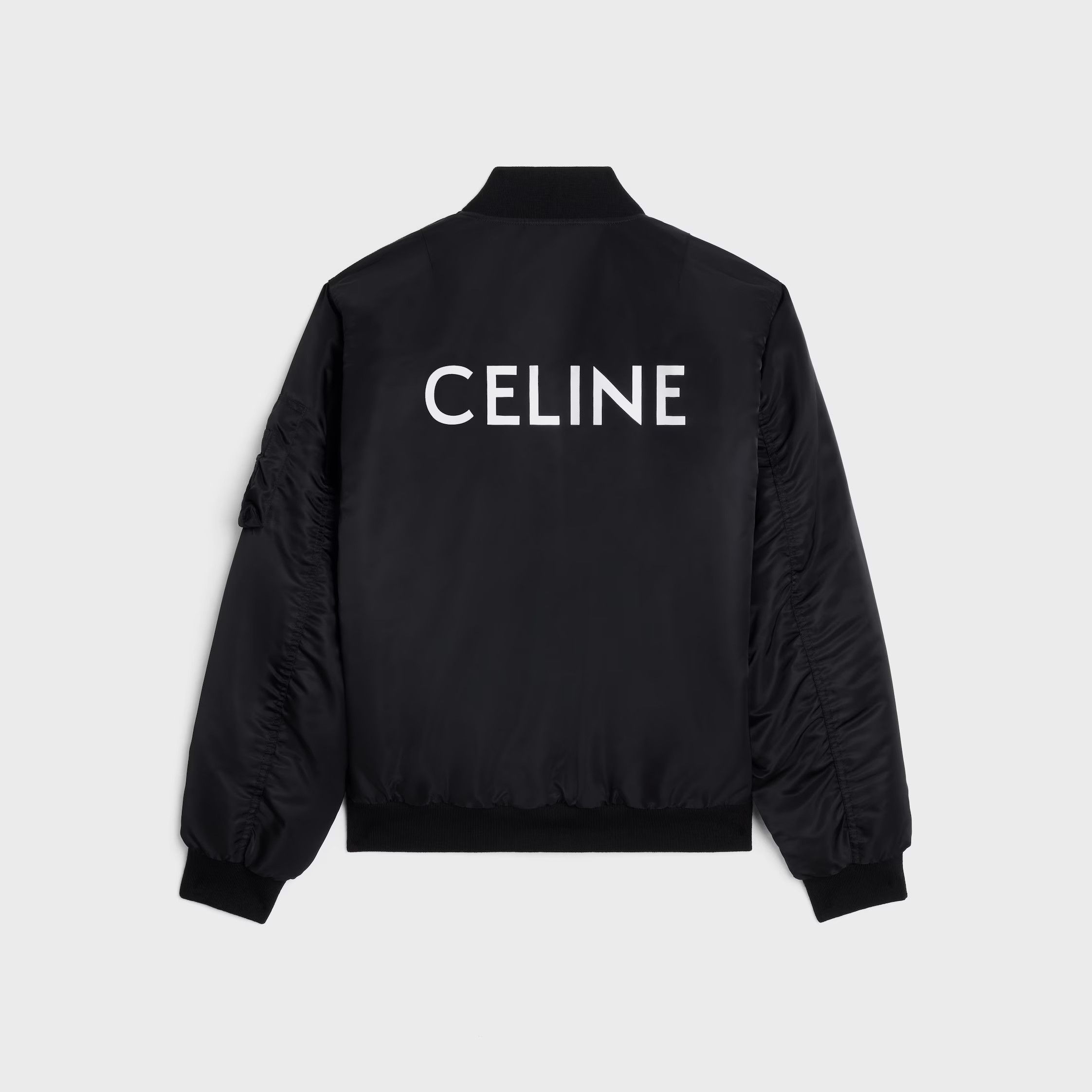 Celine o1loc1c1225 Bomber Jacket In Nylon in Black Size US M / EU 48-50 / 2 - 2 Thumbnail