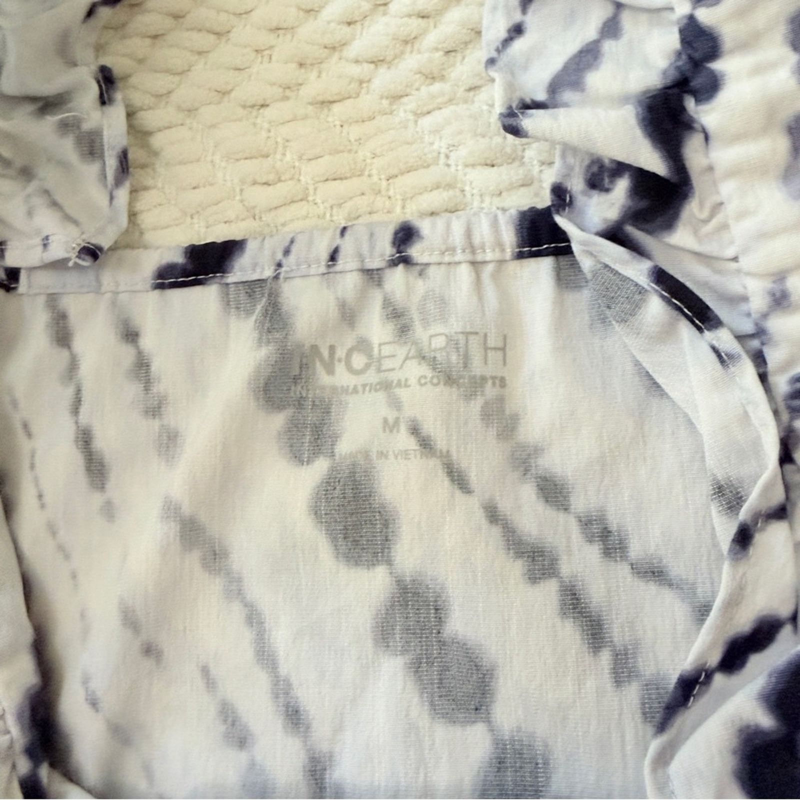 I.N.C INC Ruffled Strap Black & White Tie-Dye Women's Top medium Size M / US 6-8 / IT 42-44 - 5 Thumbnail