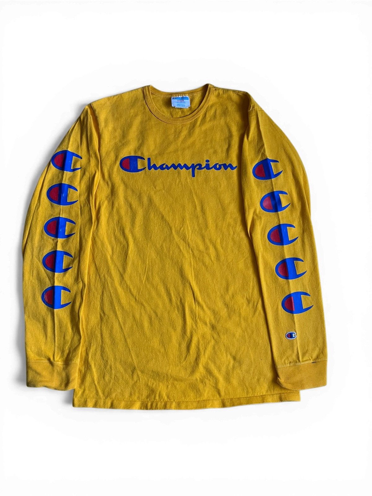 Champion Champion Script Logo Long Sleeve Yellow Tee L Size US L / EU 52-54 / 3 - 1 Thumbnail
