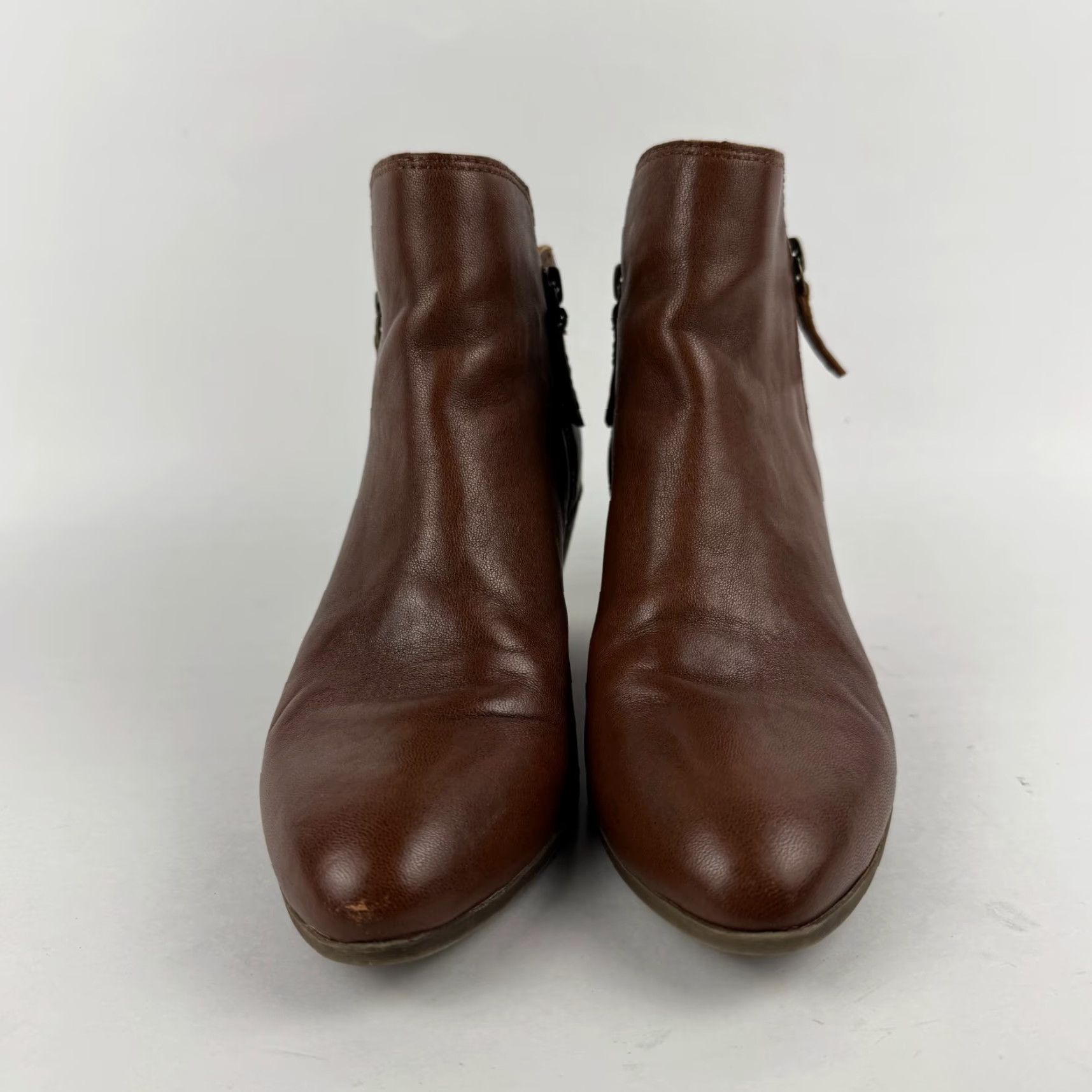 Frye FRYE Judith Double Zip Womens 7.5 Brown Leather Ankle Boots Booties Western Casual Winter Fall Spring Shoes Size US 8 / IT 38 - 5 Thumbnail