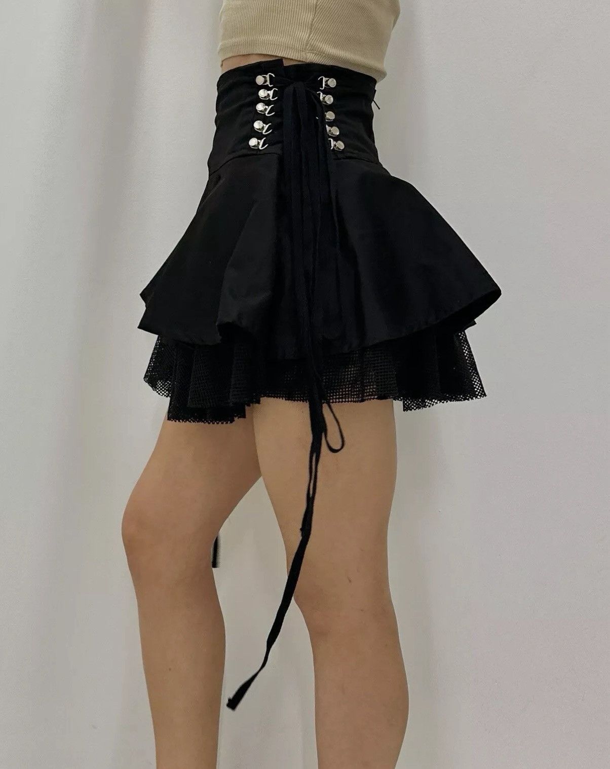 Other JawBreaker Lace-Up Sexy Mini Skirt Black Y2k gothic opium Size 27" / US 4 / IT 40 - 1 Thumbnail