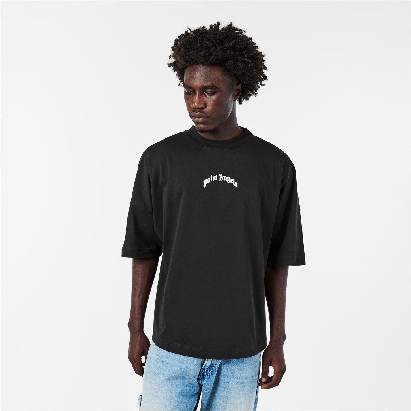 Palm Angels o1g2r1mq0426 Gothic Oversized T-Shirt in Black Size US M / EU 48-50 / 2 - 2 Thumbnail