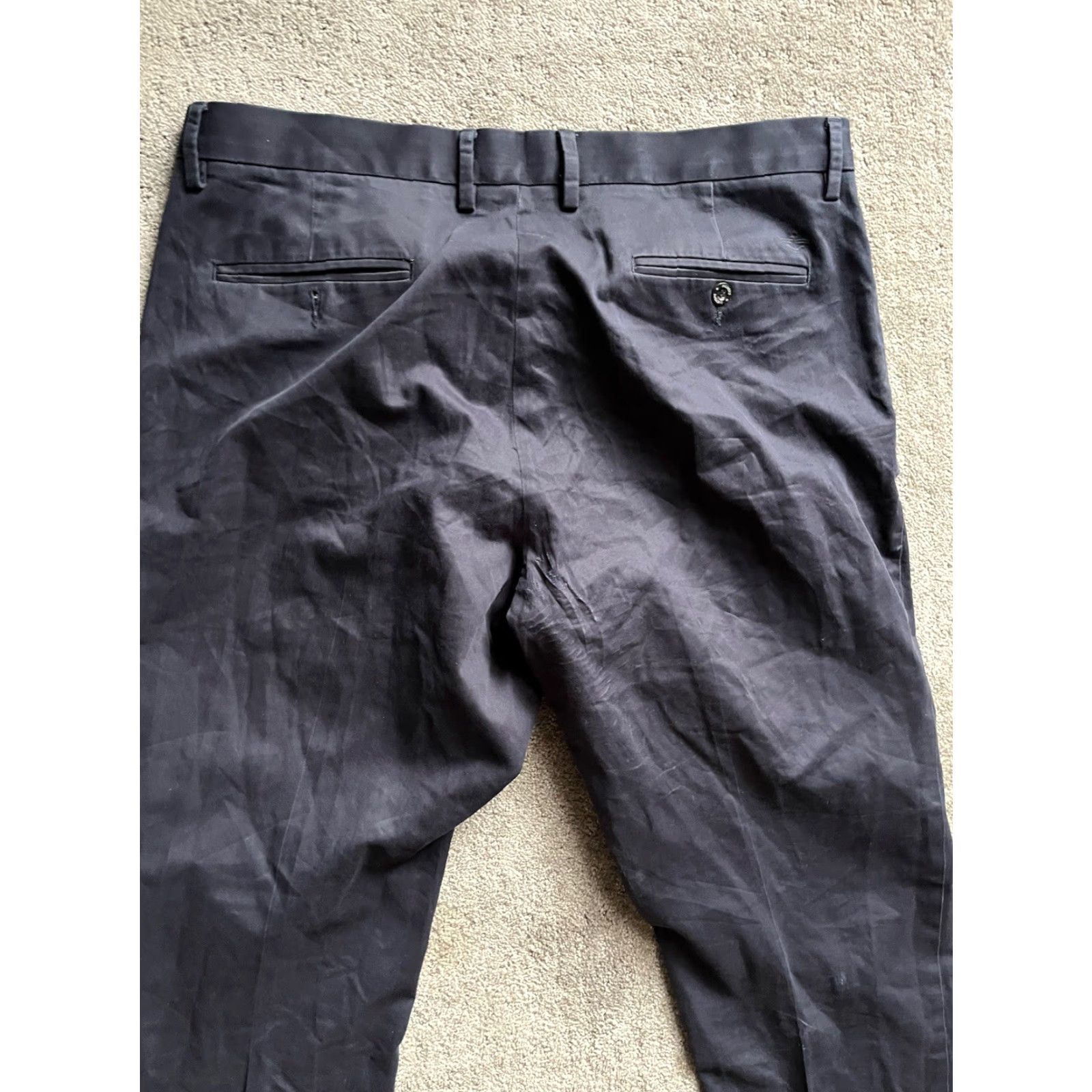 Dockers DOCKERS Athletic Fit Flat Front Navy Blue Dress Pants Men's 38x32 Size US 38 / EU 54 - 4 Thumbnail
