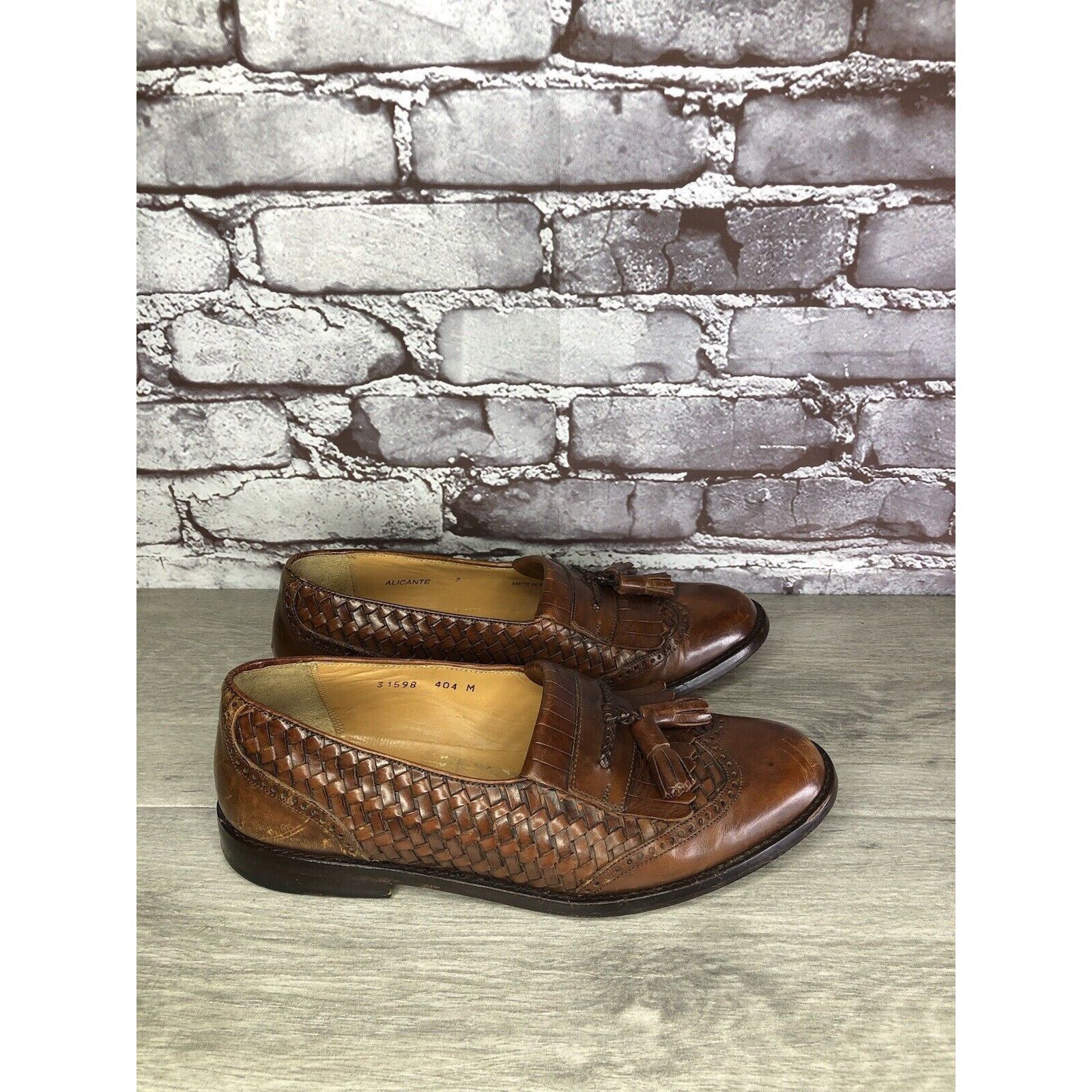 Mezlan Mezlan Alicante Brown Weave Leather Kiltie Tassel Dress Shoe Size US 7 / EU 40 - 13 Thumbnail