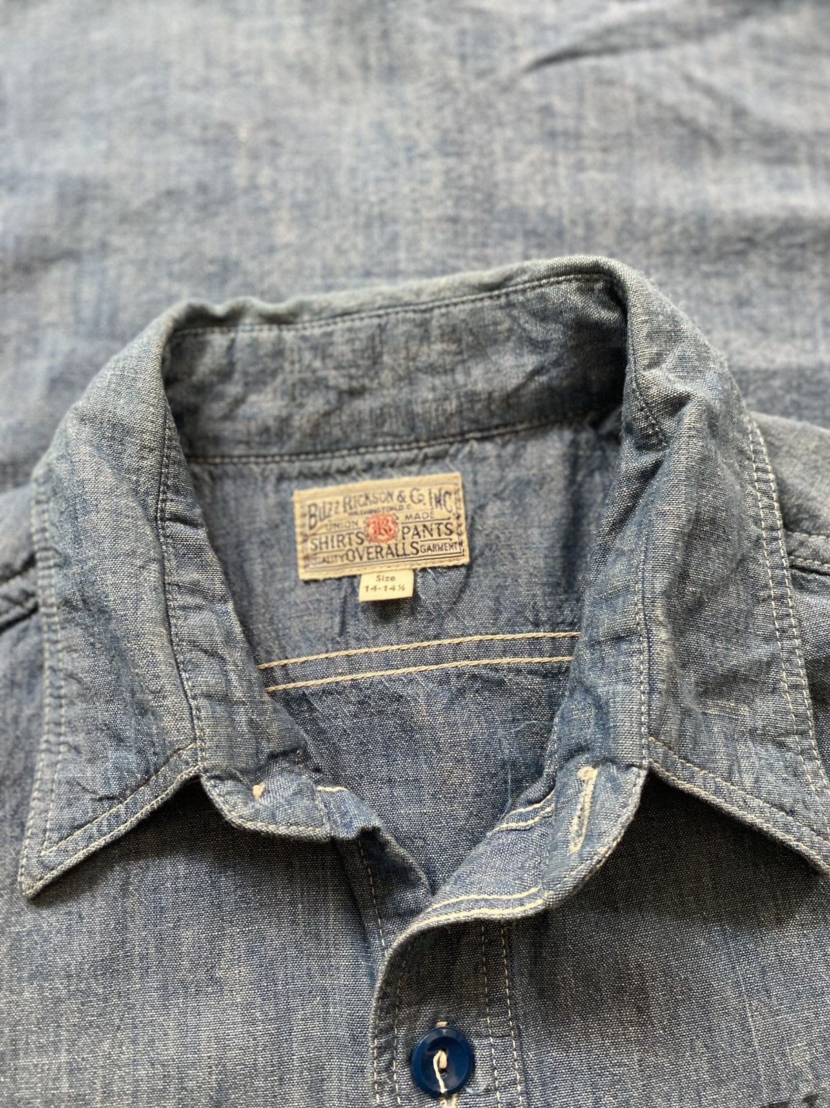 Buzz Rickson's × Japanese Brand Buzz Rickson's USN Chambray Work Shirt Short Sleeve Us Navy Size US S / EU 44-46 / 1 - 8 Thumbnail