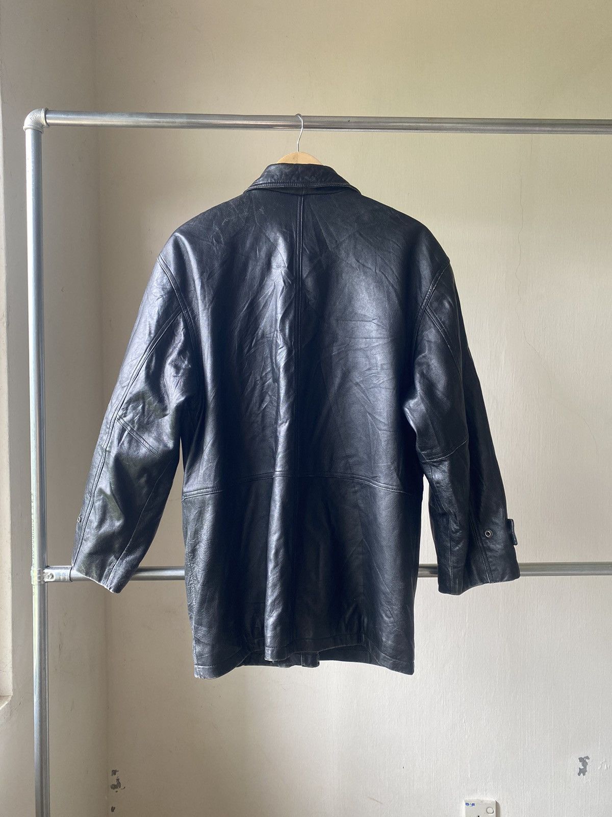 Vintage HUNT SHEEPSKIN LEATHER JACKET CASUAL 90s PUNK LGB Size US M / EU 48-50 / 2 - 11 Thumbnail
