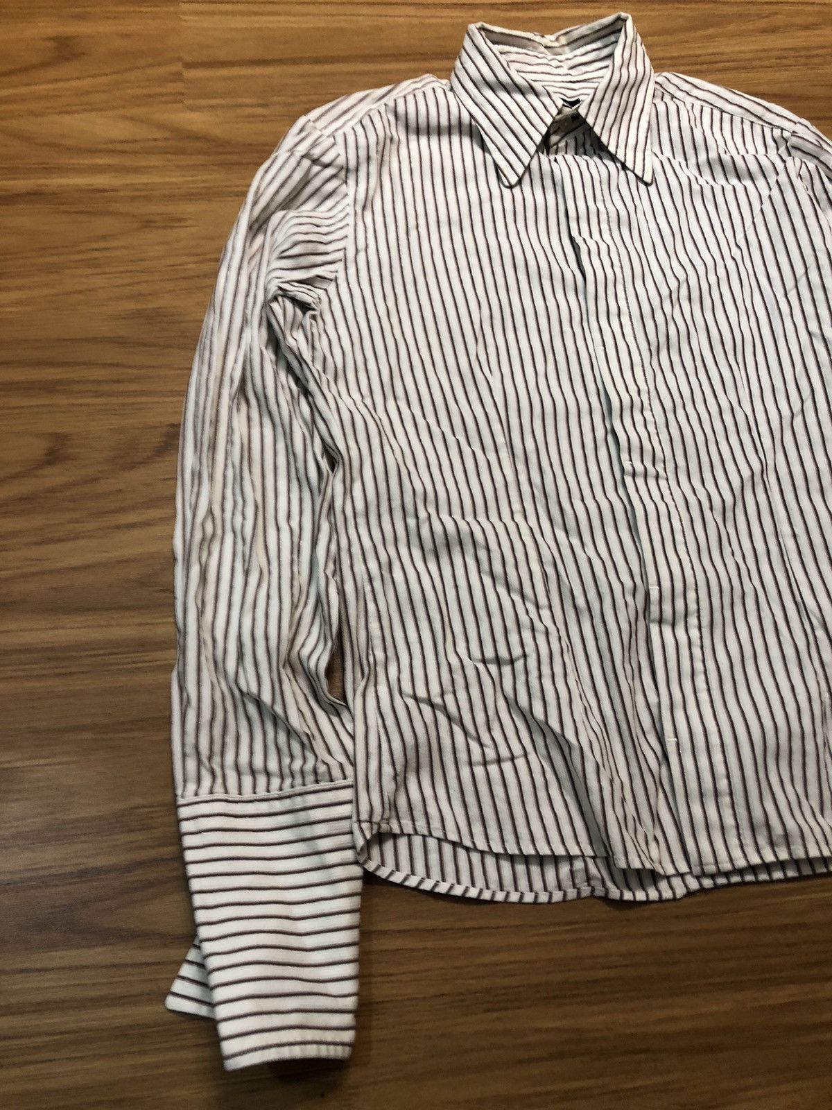 14th Addiction × KMRii × Tornado Mart 2000s Tornado Mart - Vertical Stripe Hidden Button L/S Shirt Size US M / EU 48-50 / 2 - 4 Thumbnail