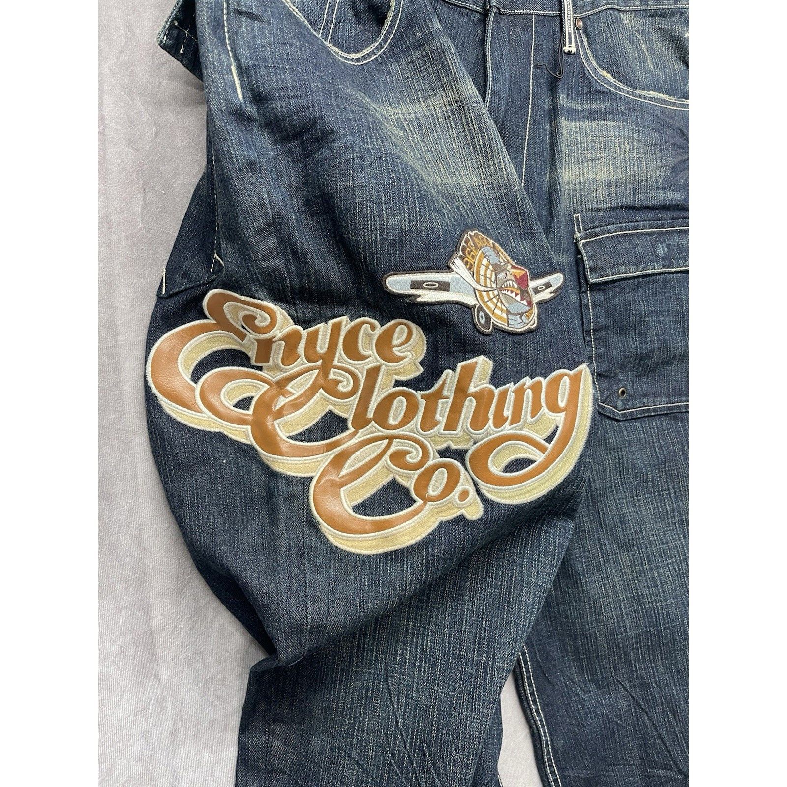 Enyce VTG Y2K Enyce Eagle Bomber Embroidery Jeans 40x32 Hip Hop Ba Size US 40 / EU 56 - 4 Thumbnail