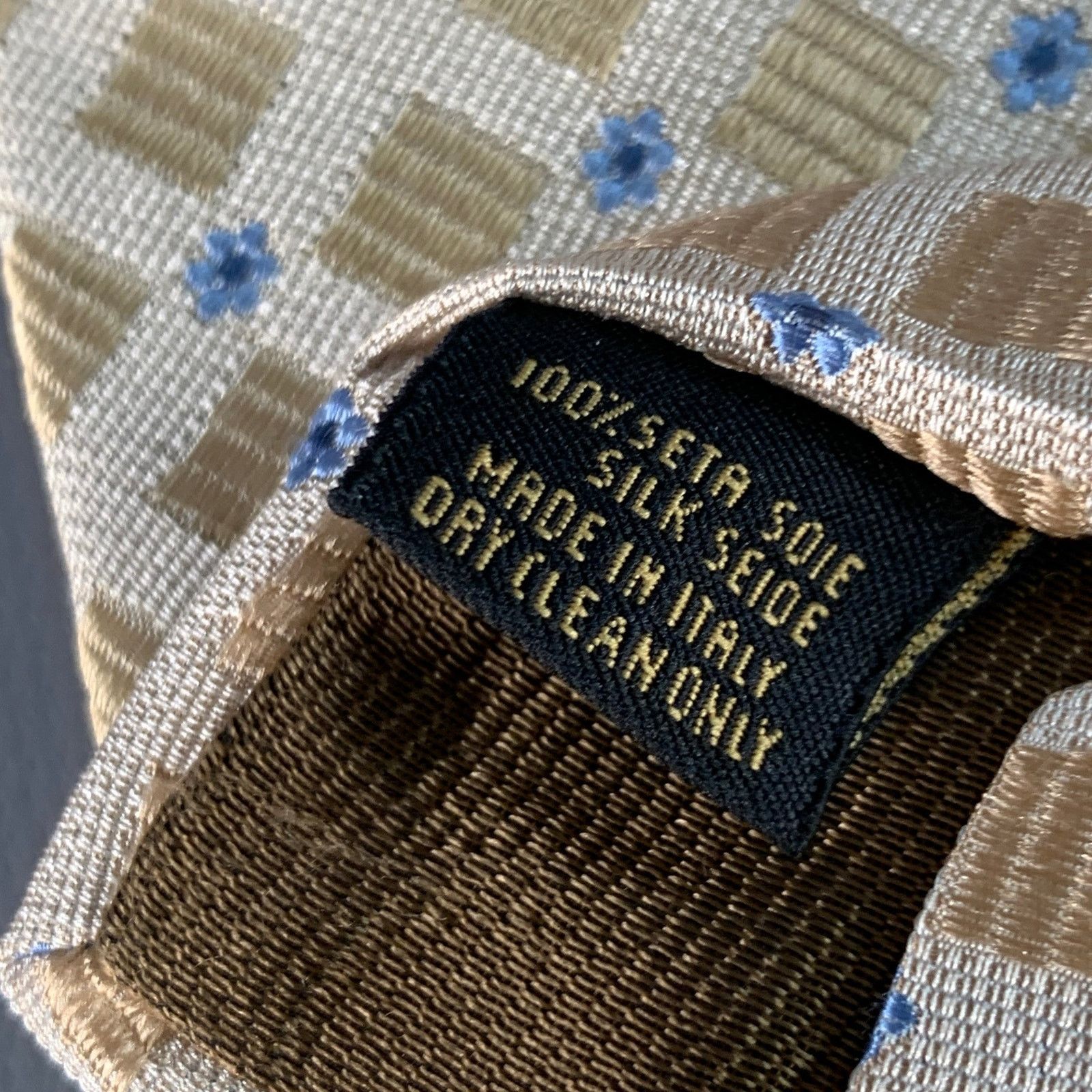 Corneliani Beige Light Blue Abstract Floral Silk Jacquard Tie Size ONE SIZE - 5 Thumbnail