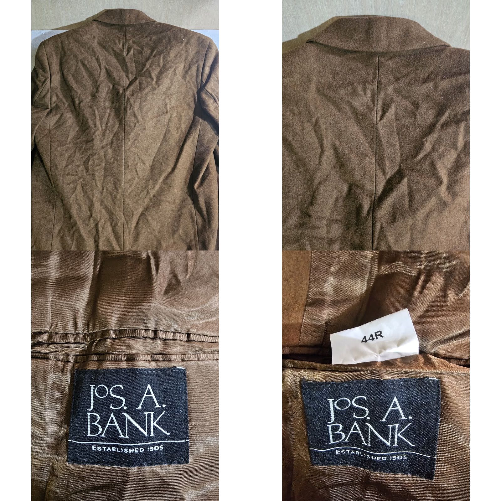 Jos. A. Bank Jos A Bank Signature 100% Wool Overcoat 3 Button Notch Lapel Mens 44R Brown Size US S / EU 44-46 / 1 - 8 Thumbnail