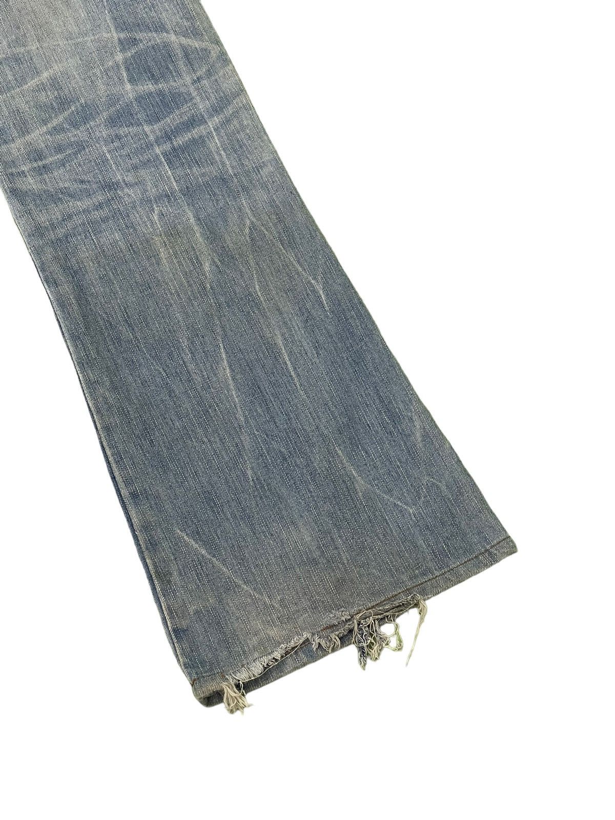 Japanese Brand Flare Jeans Edwin Japan Distress Faded Boot Cut 7🟦5 Size US 35 - 16 Thumbnail