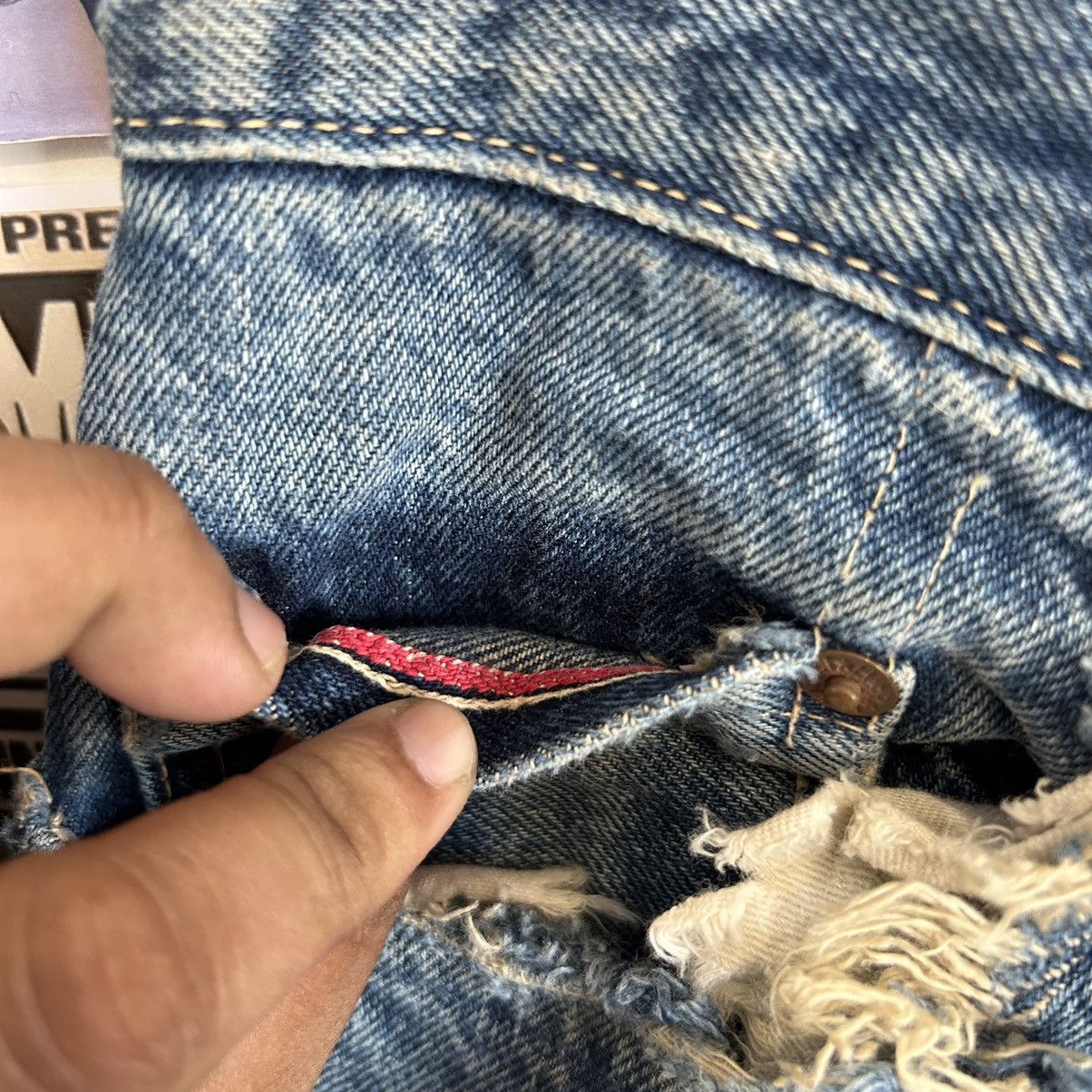 Vintage Vintage Iron HR Market Selvedge Distressed Denim Size US 30 / EU 46 - 6 Thumbnail