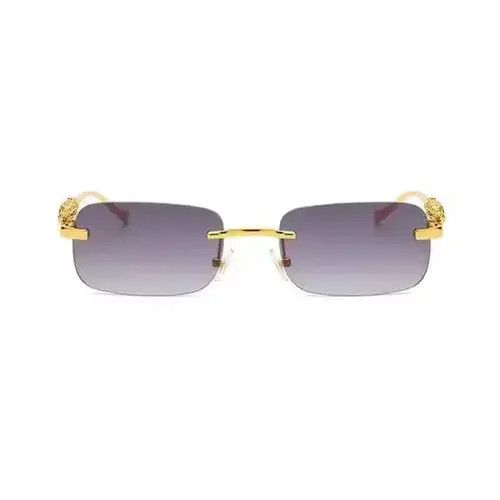 Vintage Vintage Retro Style Leopard 🐆 Yellow Black Frame Glasses Size ONE SIZE - 2 Thumbnail