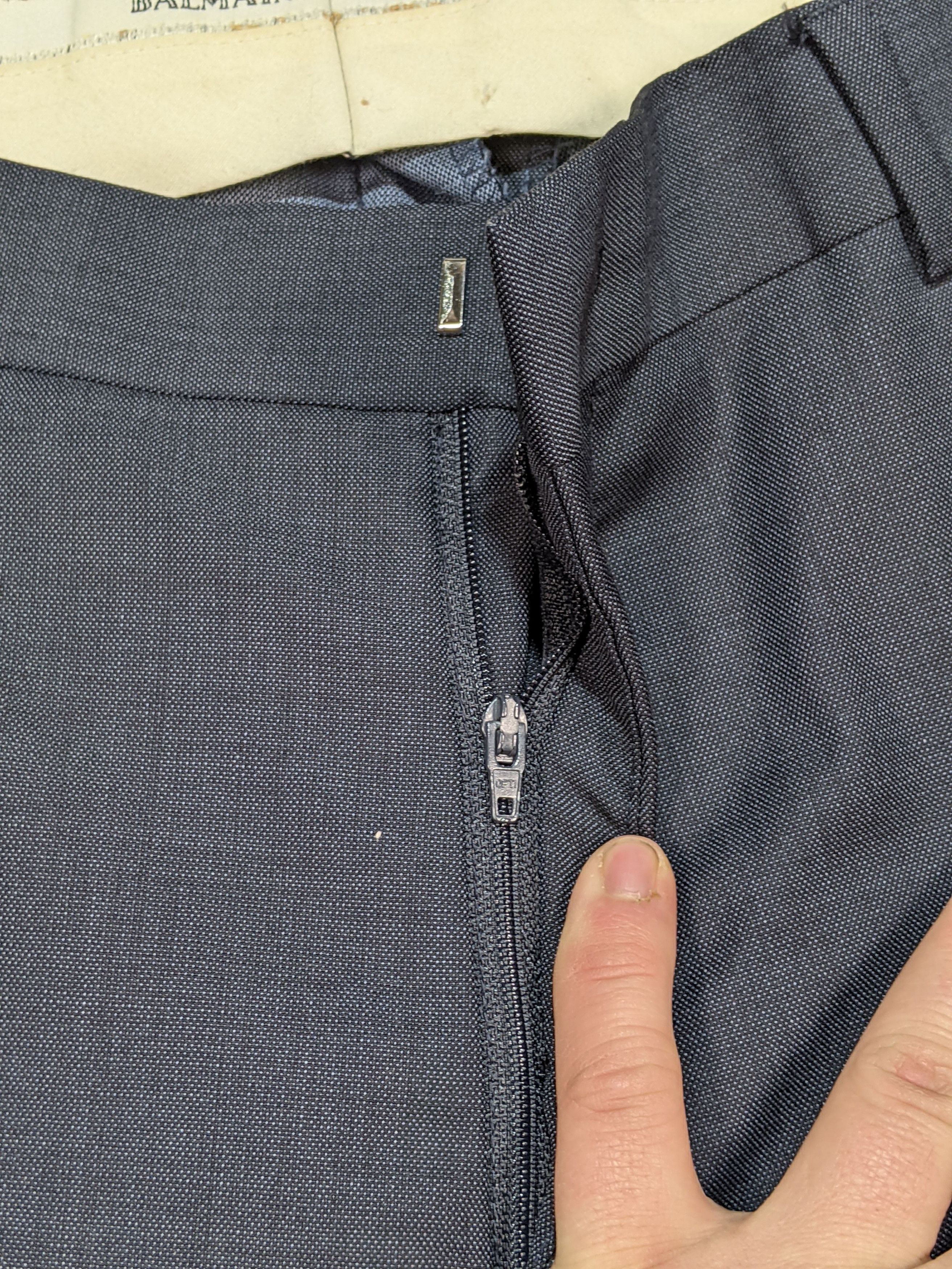 Balmain × Vintage BALMAIN Vintage Mens Authentic Dark Gray Wool Suit Size 54R - 6 Thumbnail