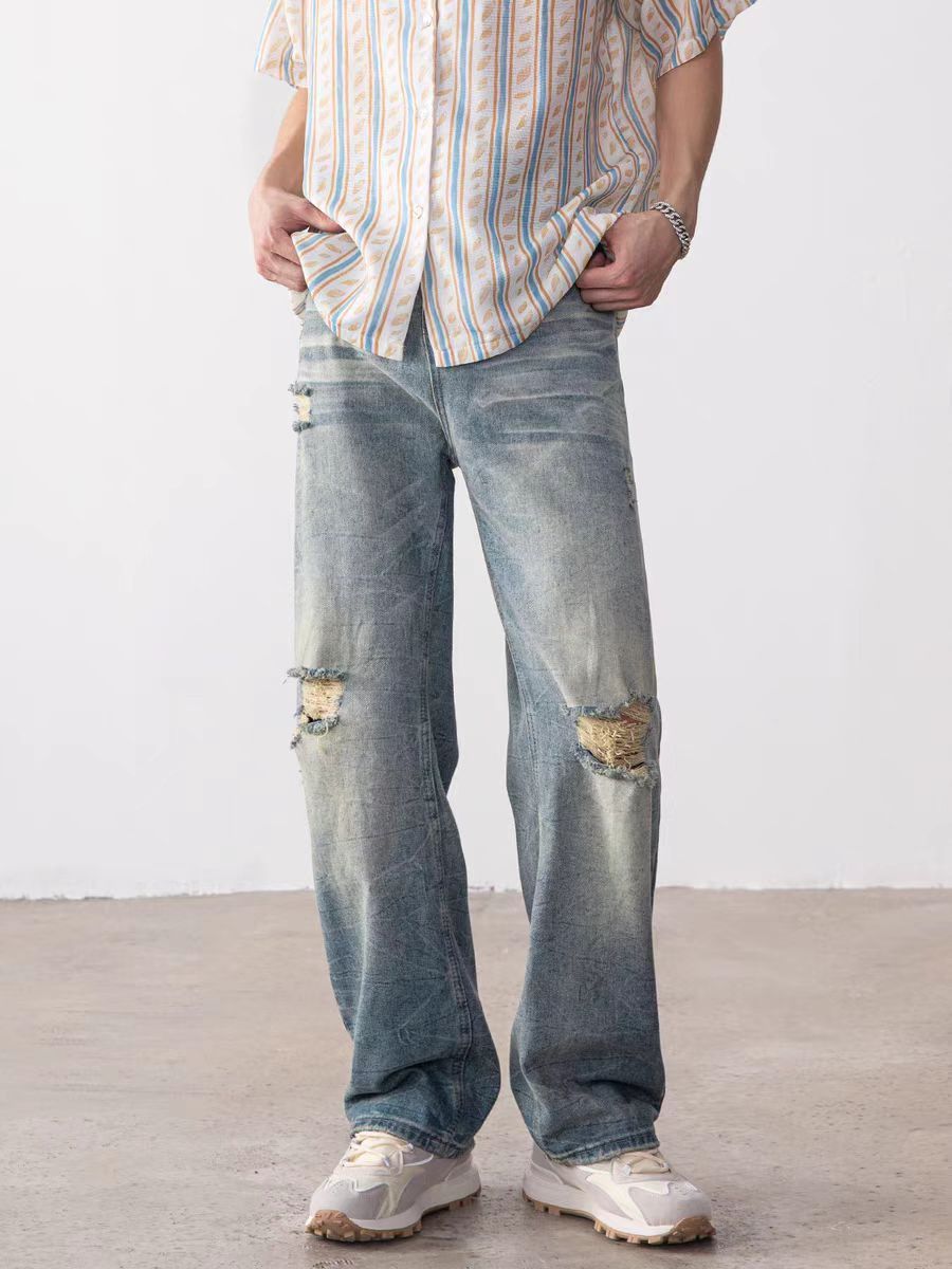 Japanese Brand × Vintage Hip hop vintage washed and distressed ripped jeans Size US 30 / EU 46 - 1 Thumbnail