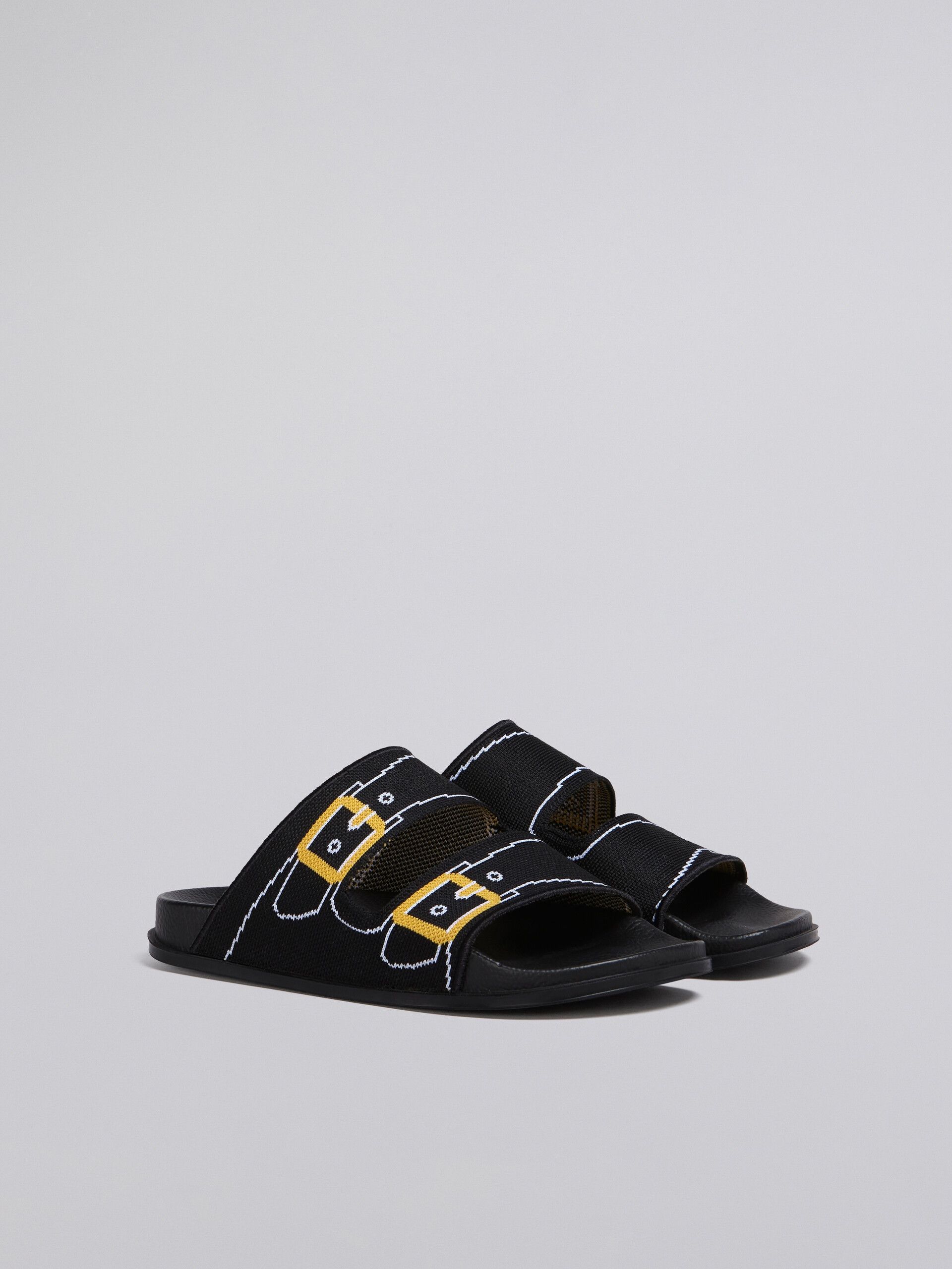 Marni o1w1db10325 Jacquard Two Strap Slide in Black Size US 7 / EU 40 - 1 Thumbnail