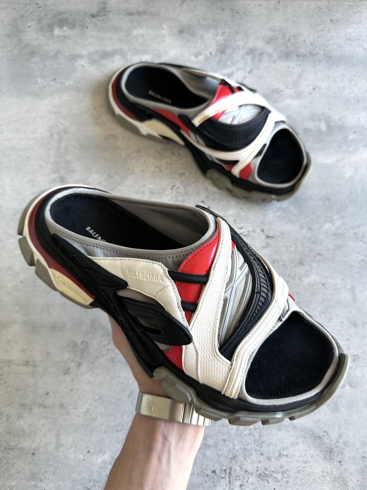 Balenciaga TRACK SLIDE SANDALS Size US 10 / EU 43 - 1 Thumbnail