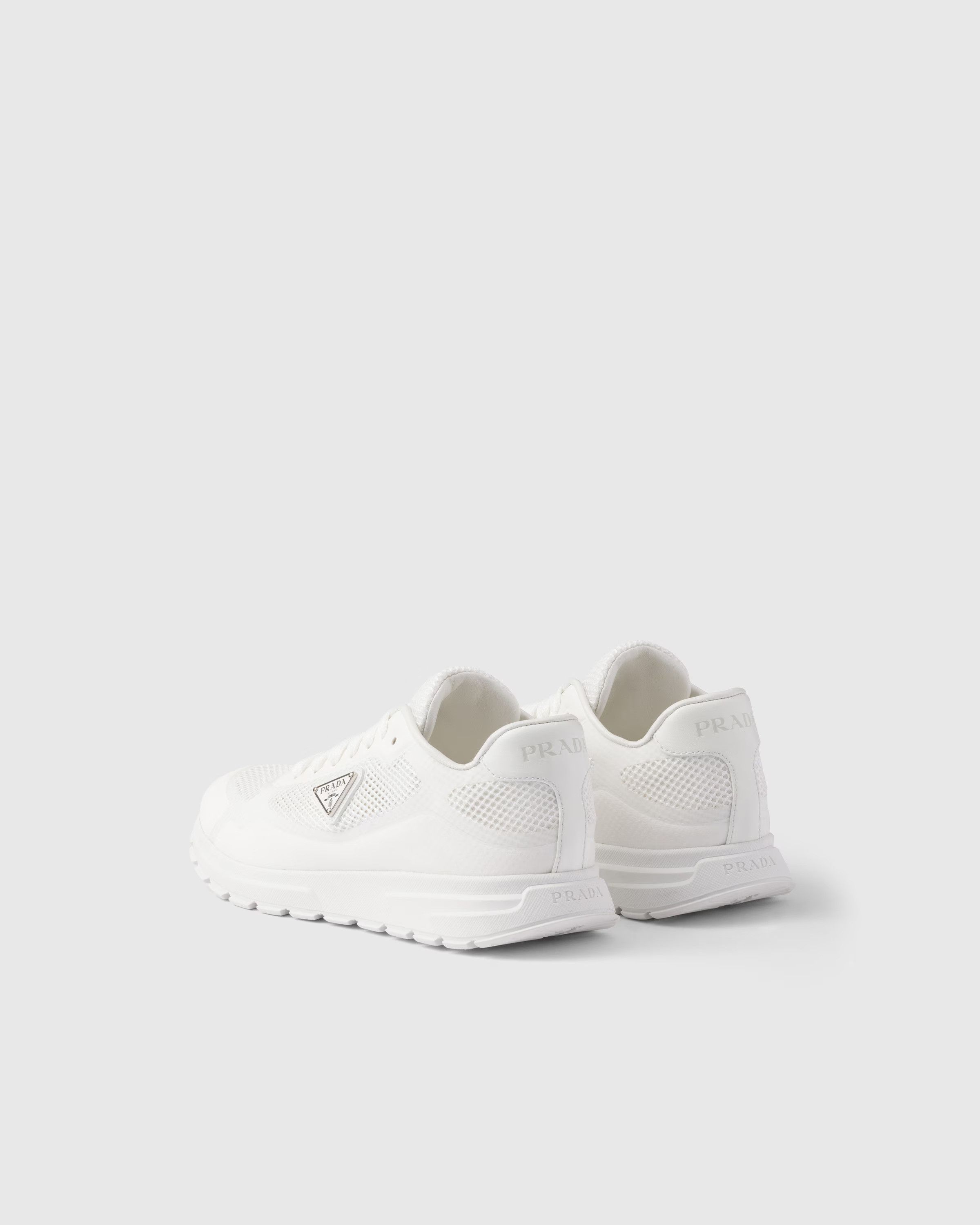 Prada o1B3y1r0526 Prax 2.0 Fabric and Mesh Sneakers in White Size US 9 / IT 39 - 5 Thumbnail