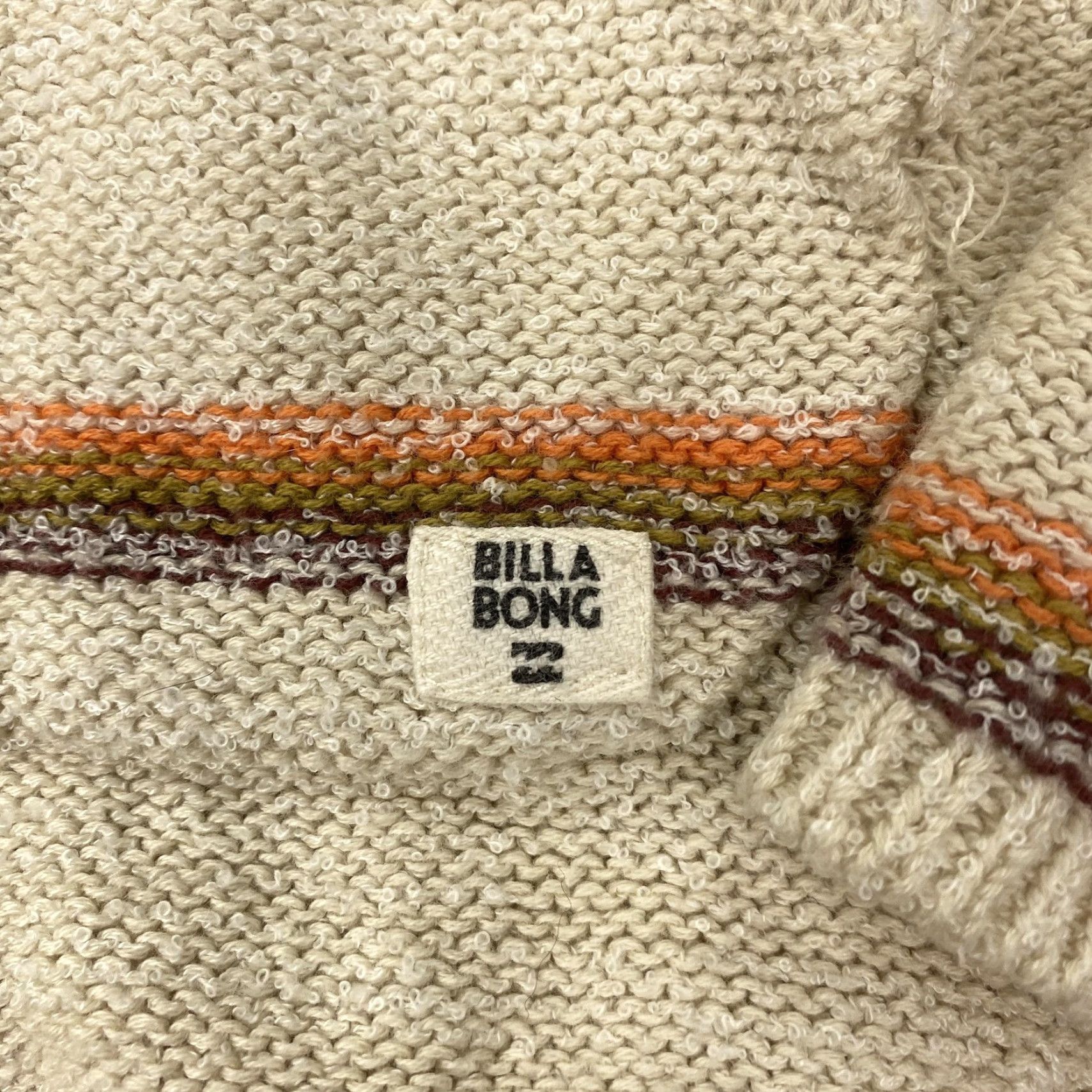 Billabong BILLABONG Beige Baja Stripe Hoodie Pullover Sweater Womens Small Size S / US 4 / IT 40 - 5 Thumbnail