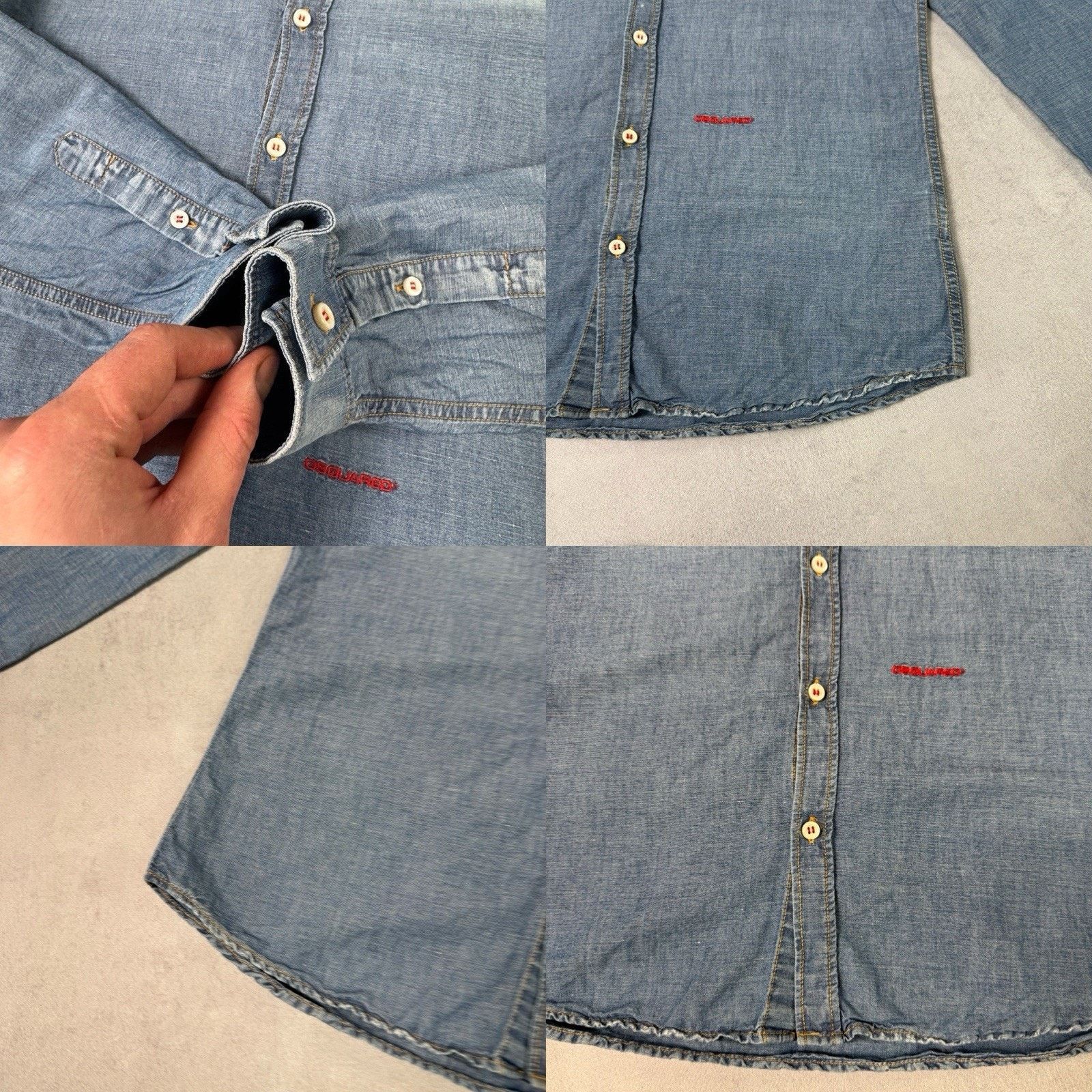 Dsquared2 Dsquared2 Men Denim Shirt Size 46 Blue Cotton Size US M / EU 48-50 / 2 - 20 Thumbnail