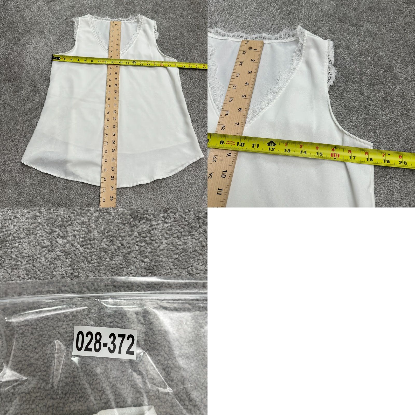 Vintage Unbranded Tank Top Blouse Womens Small White V-Neck Sleeveless Lace Trim Casual Size S / US 4 / IT 40 - 8 Thumbnail