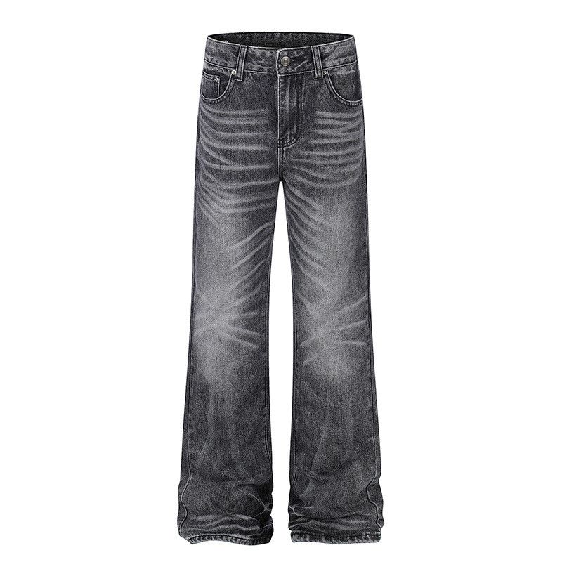 Vintage American Retro Washed Distressed Flared Jeans with Whisker Size US 32 / EU 48 - 1 Thumbnail