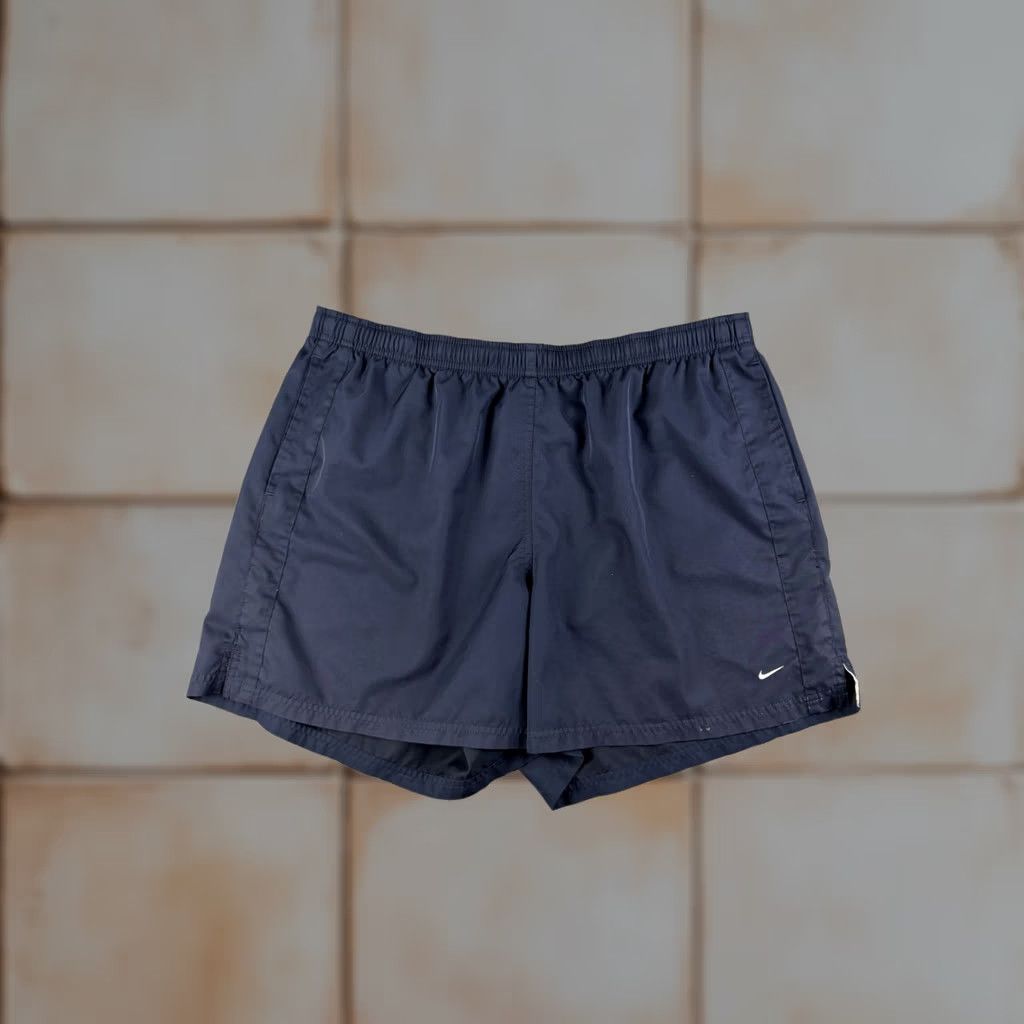Nike VINTAGE Nike Running Shorts Mens XL Navy Blue 5” Inseam Gym Swoosh Athletic Regular Drawstring Size US 36 / EU 52 - 1 Thumbnail