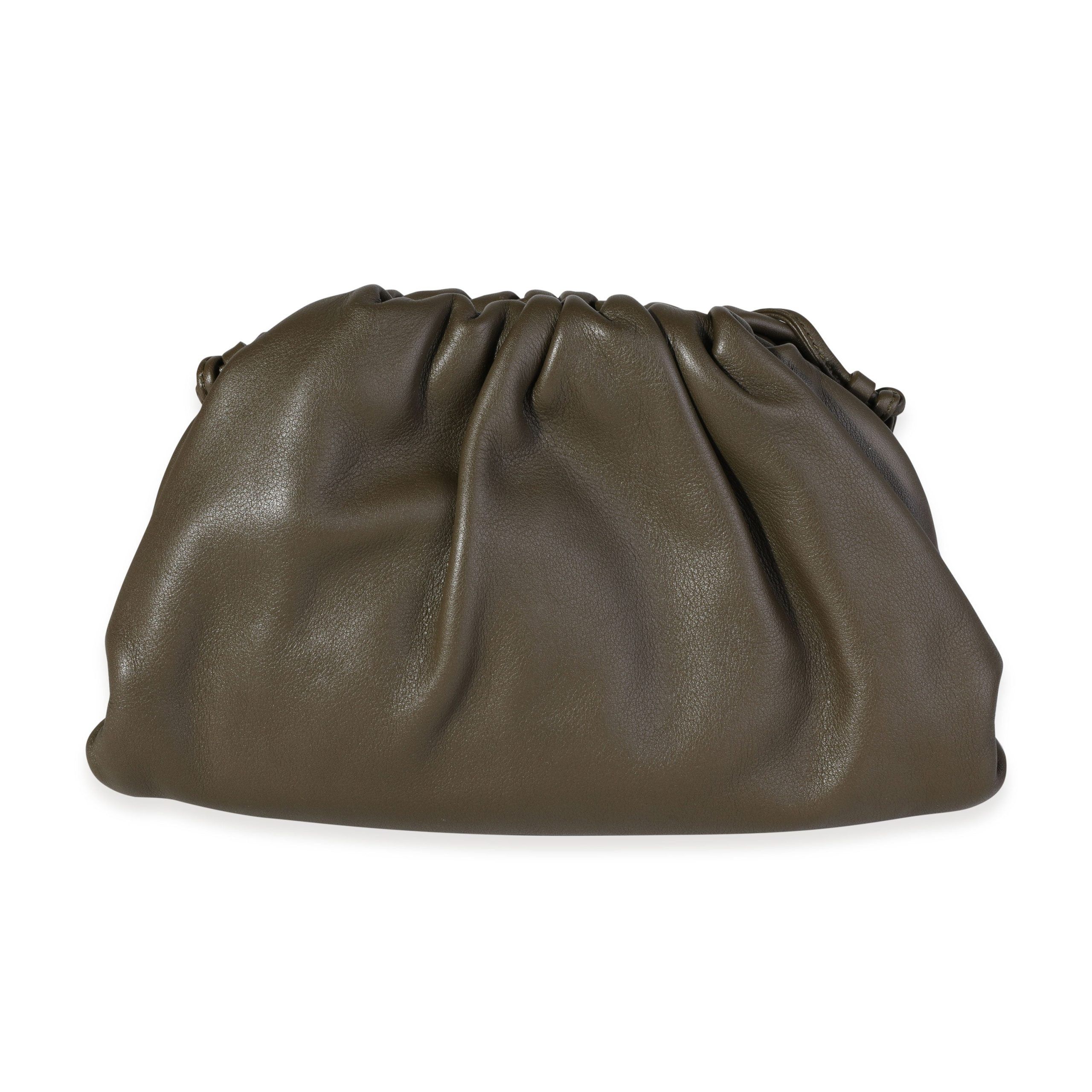 image of Bottega Veneta Mustard Calfskin Mini Pouch in Black, Women's