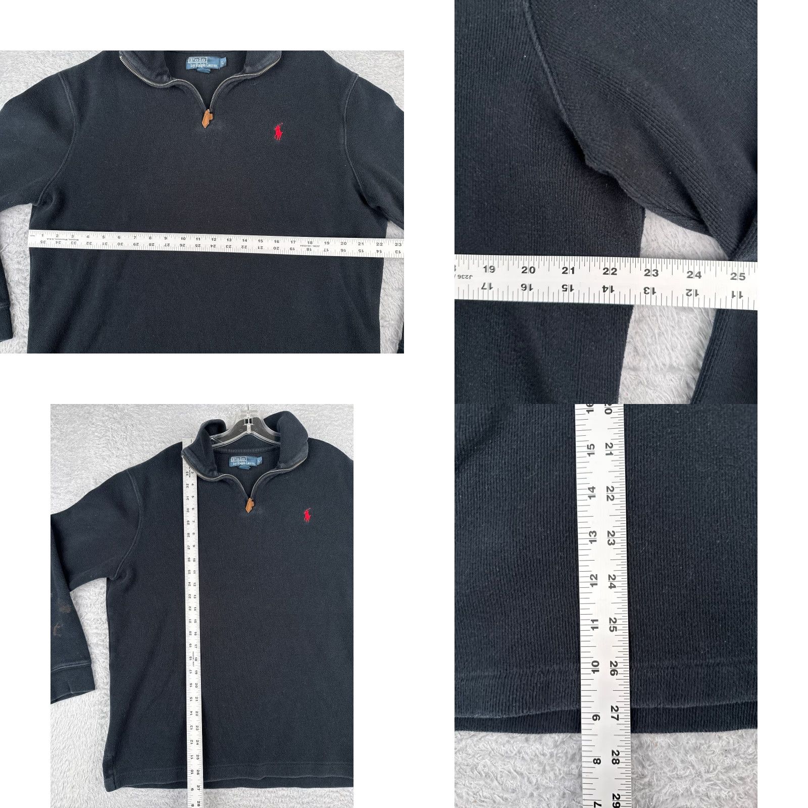 Ralph Lauren VINTAGE Polo Ralph Lauren Sweater Shirt Adult Large Black 1/4 Zip Mock Neck Pullover Mens Regular Knit Polo RL Size US L / EU 52-54 / 3 - 8 Thumbnail