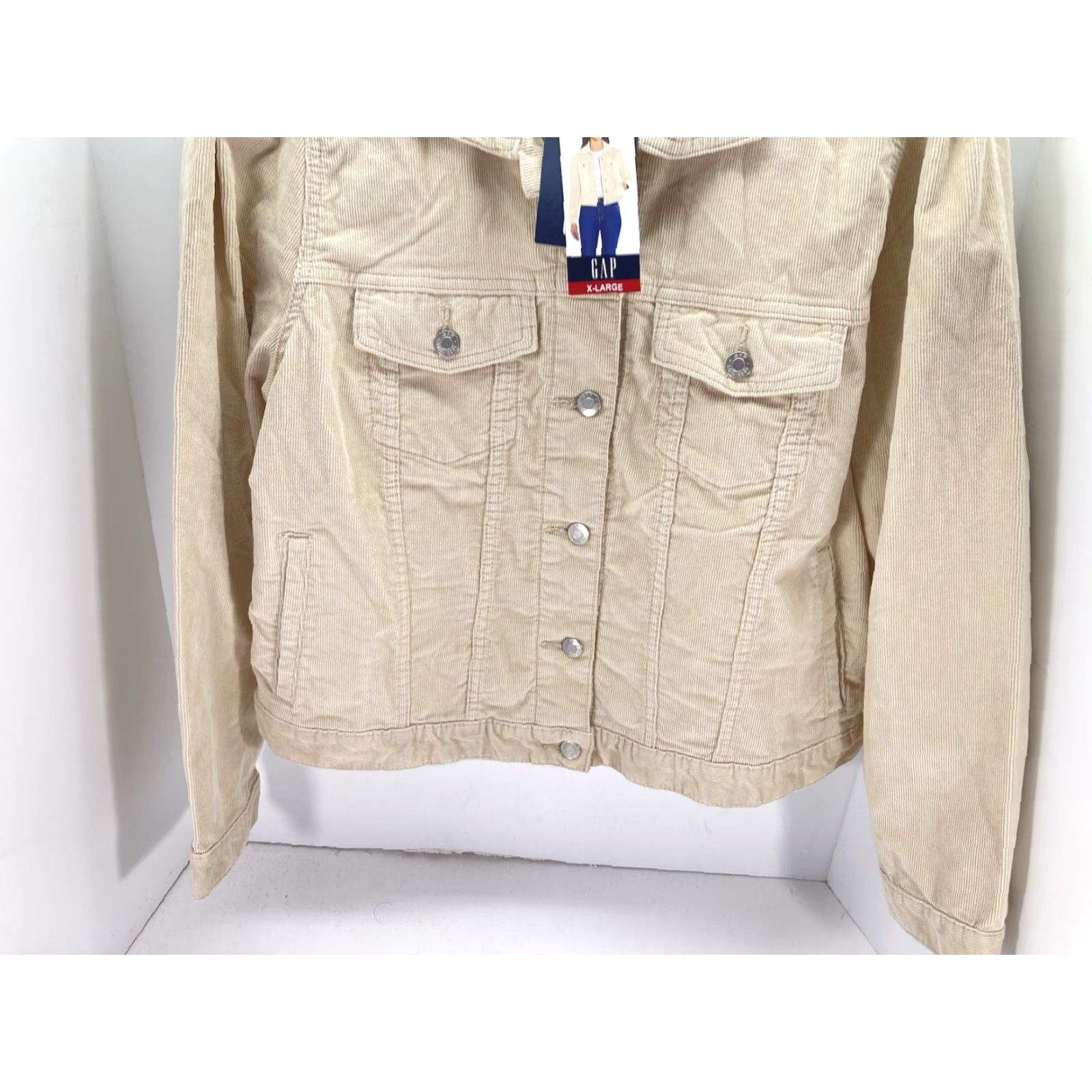Gap VINTAGE Gap Corduroy Jacket Women XL Beige Button Puff Sleeve Stretch Cotton NWT Size XL / US 12-14 / IT 48-50 - 3 Thumbnail