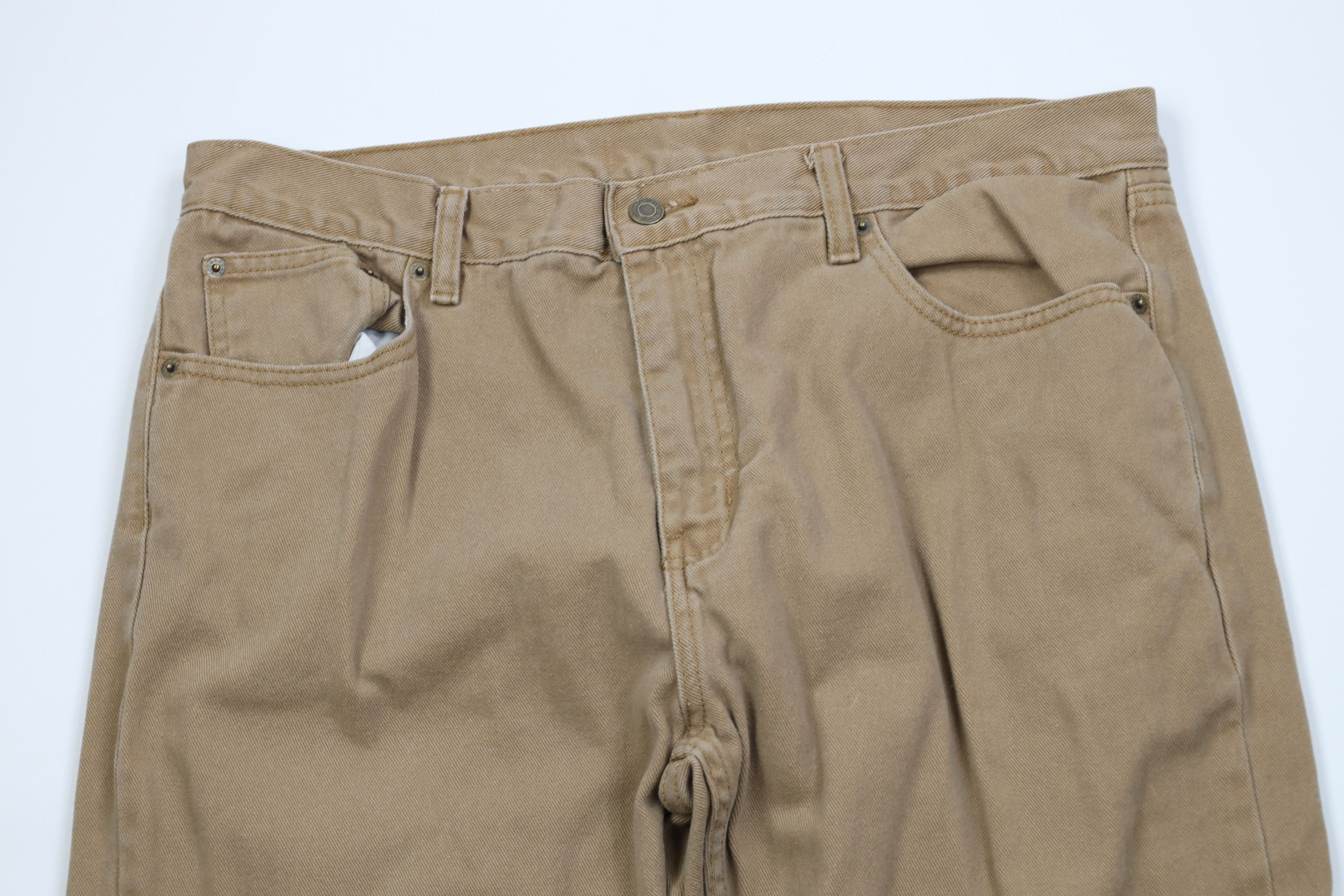 Vintage Vintage Streetwear Heavy Flannel Lined Wide Leg Jeans Beige Size US 38 / EU 54 - 3 Thumbnail