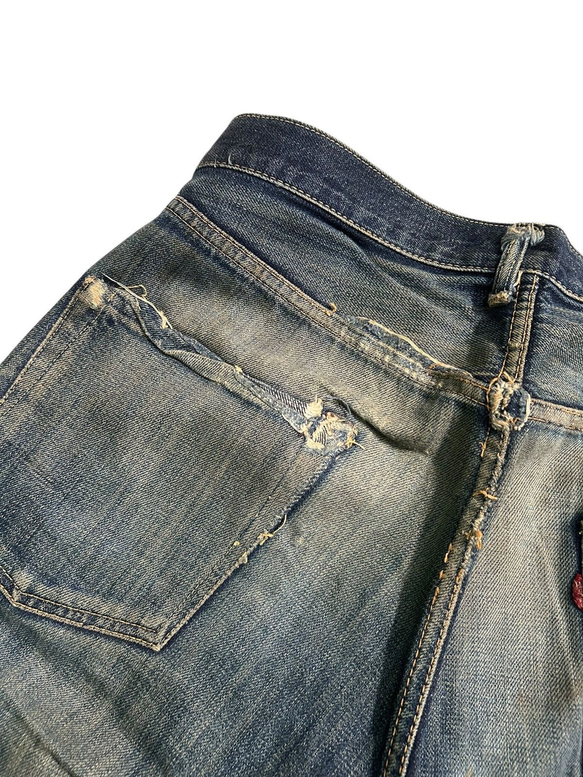 Japanese Brand × Kapital × Vintage JOE McCOY Selvedge Distressed Vtg Denim Jeans Size US 35 - 15 Thumbnail