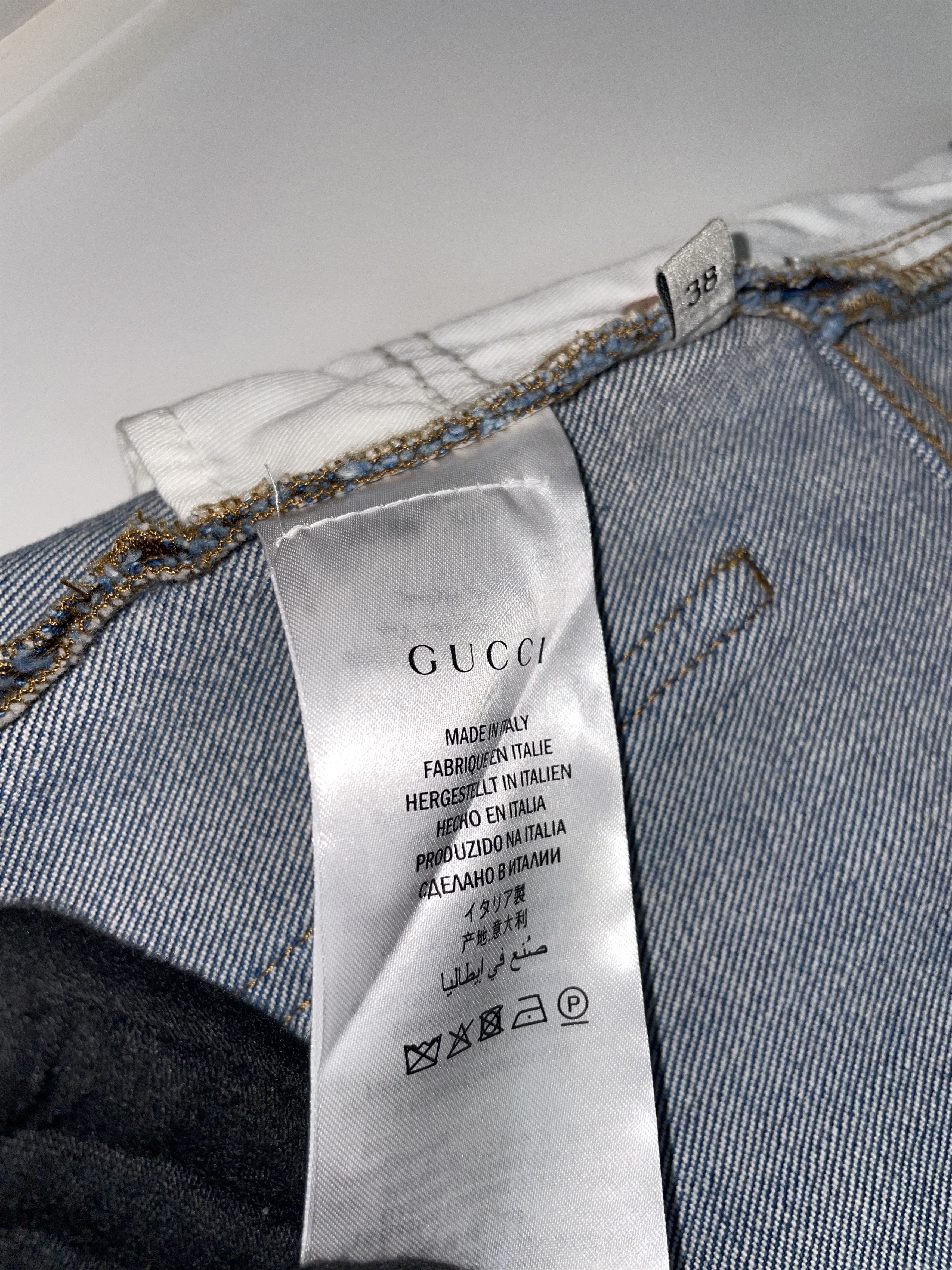 Gucci Embroidered Floral Butterfly Denim Skirt | IT38 UK6 XSmall Size 26" / US 2 / IT 38 - 10 Thumbnail