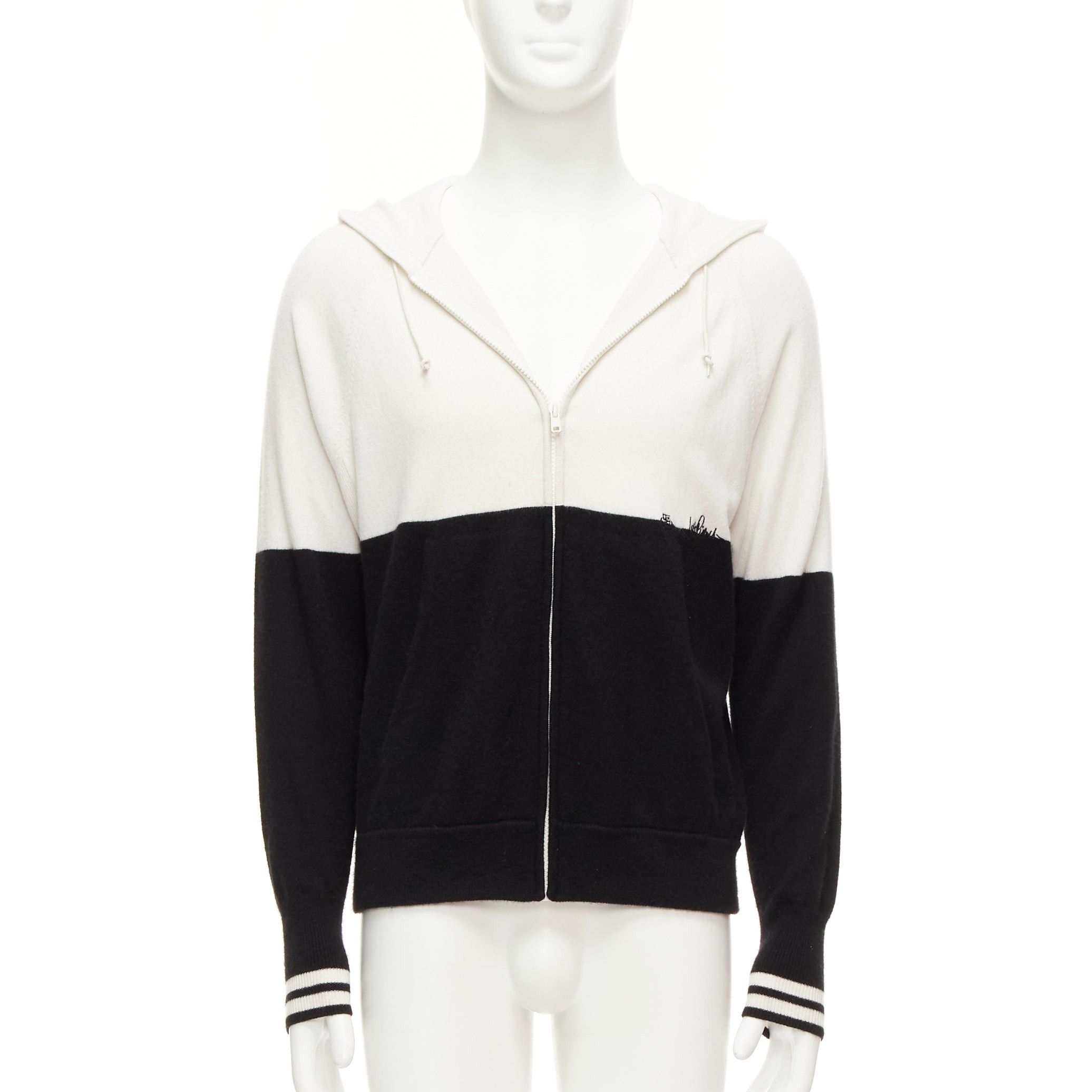 Loro Piana LORO PIANA Hiroshi Fujiwara 100% cashmere black white logo embroidery hoodie S Size US S / EU 44-46 / 1 - 1 Thumbnail