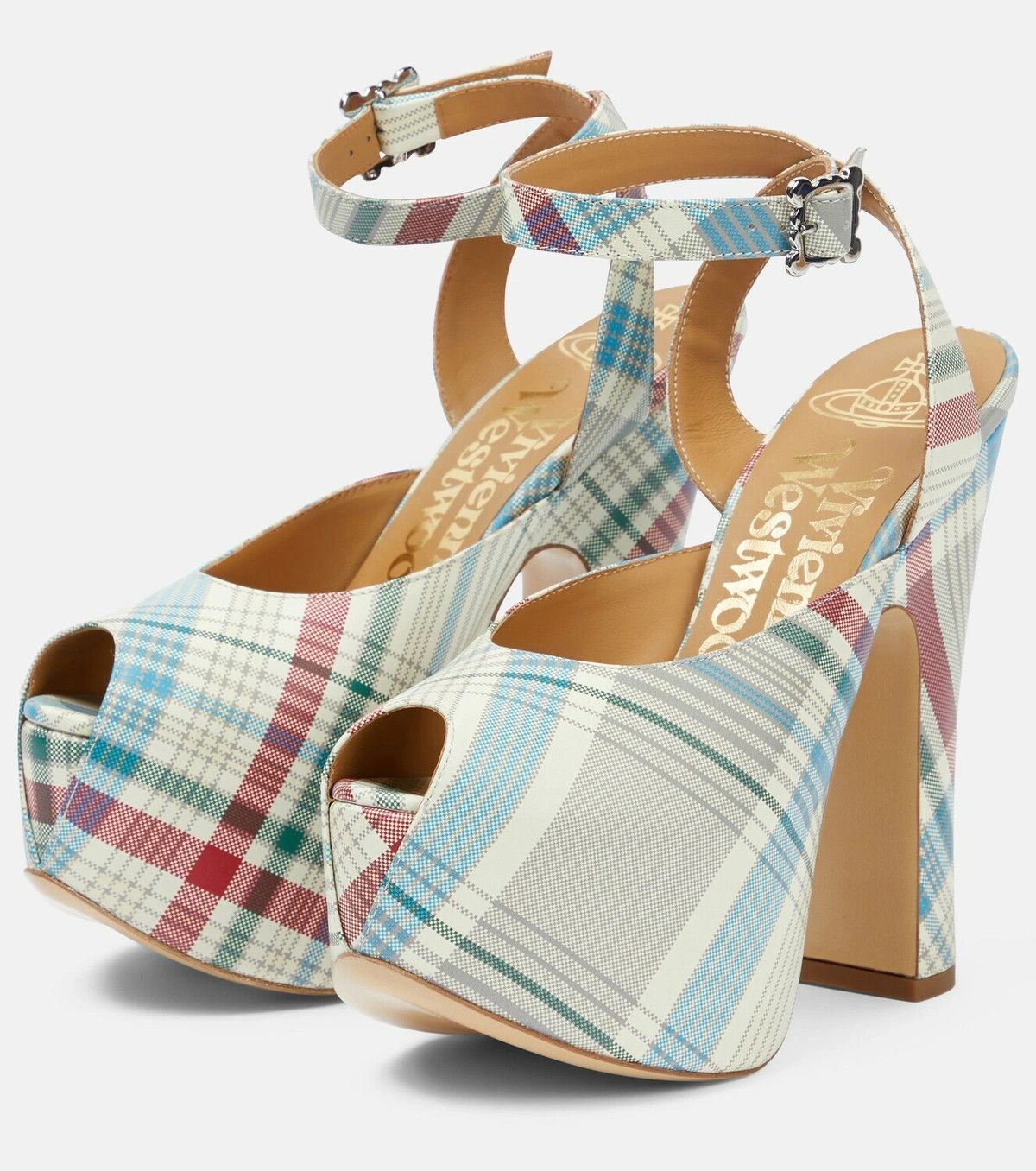 Vivienne Westwood o1f1d3z0426 Vargas Checked Platform Pumps in White/Multi Size US 6 / IT 36 - 7 Thumbnail