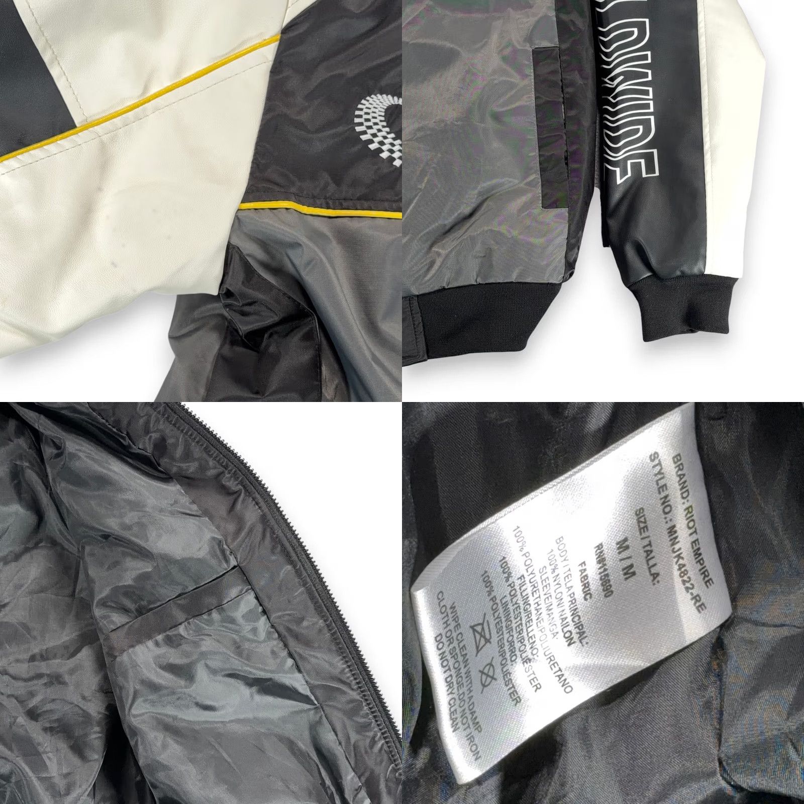 Speedo Riot Empire Jacket Bomber Jacket Adult MEDIUM Black White Gray WorldWide Speed Racing Style Logo Embroidered Pockets Full Zip Size US M / EU 48-50 / 2 - 8 Thumbnail