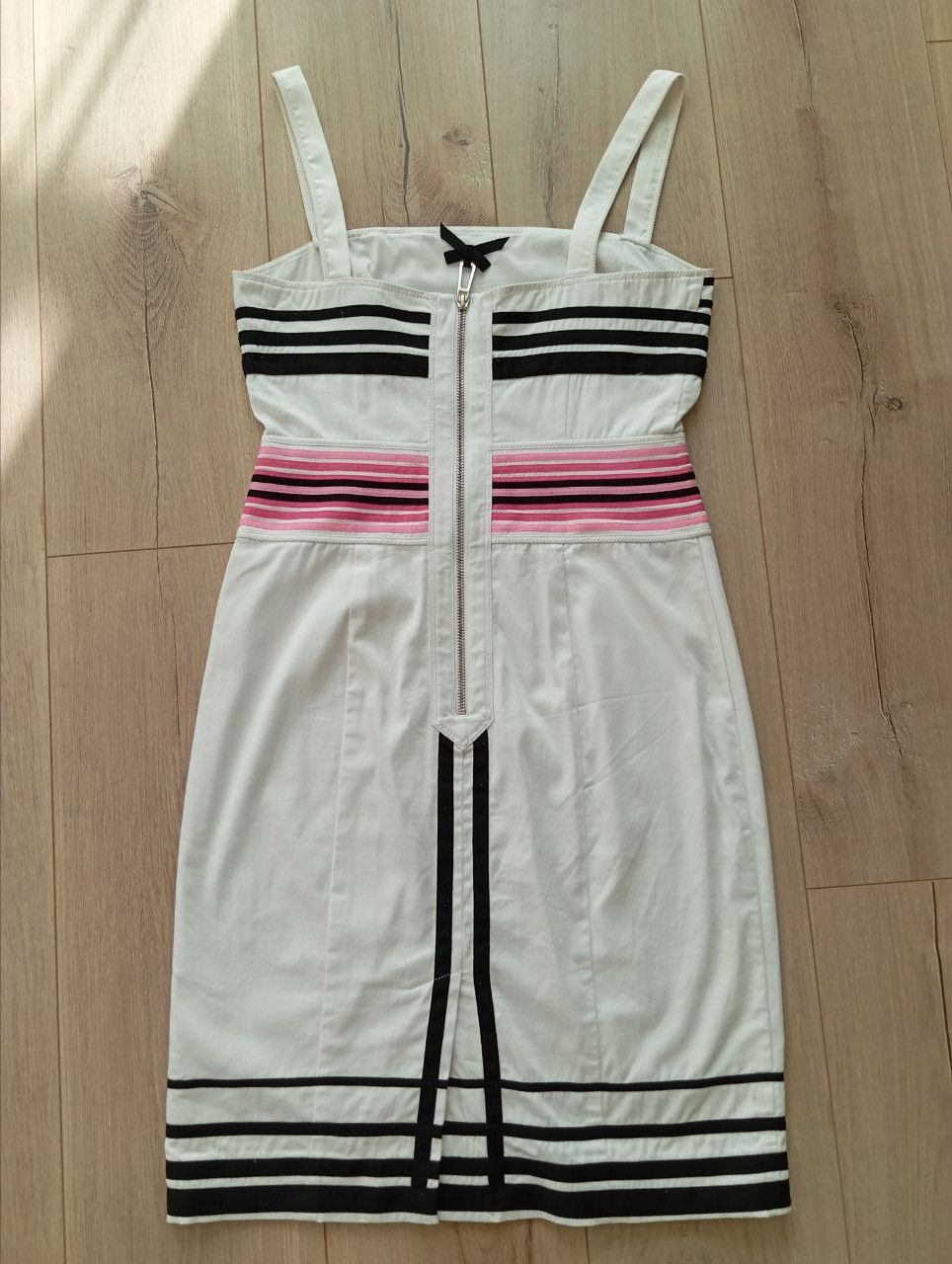 Karen Millen Karen Millen Geometric Stripe Bodycon Dress White Pink 10 Size M / US 6-8 / IT 42-44 - 4 Thumbnail