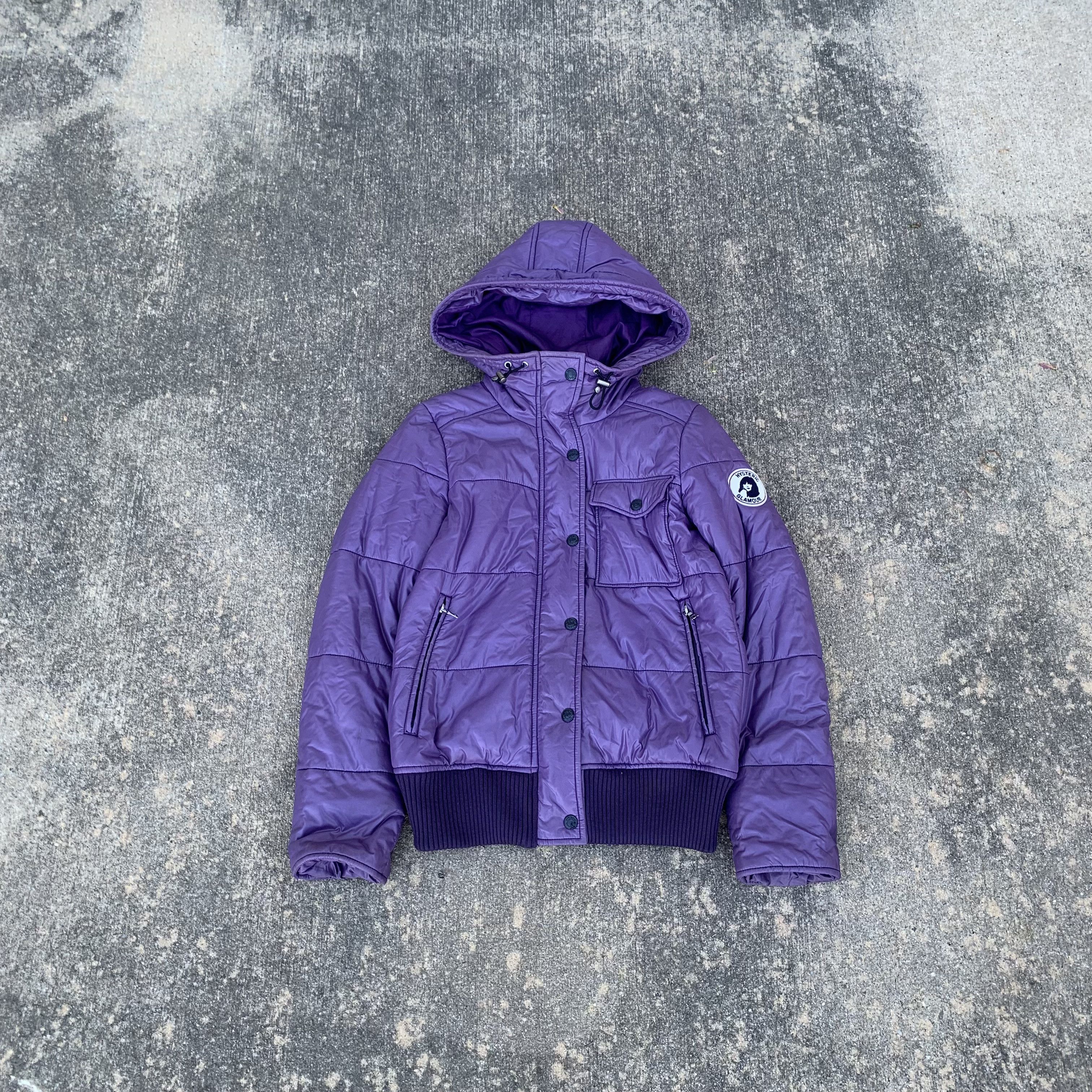 Image of Hysteric Glamour Puffer Jacket in Purple, Men's (Size Small)