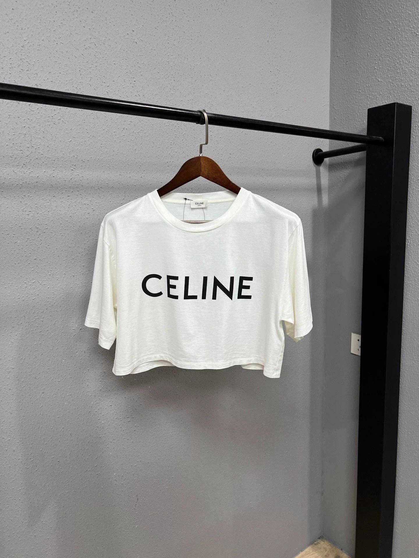 Celine white short slogan t-shirt by Celine Size M / US 6-8 / IT 42-44 - 1 Thumbnail