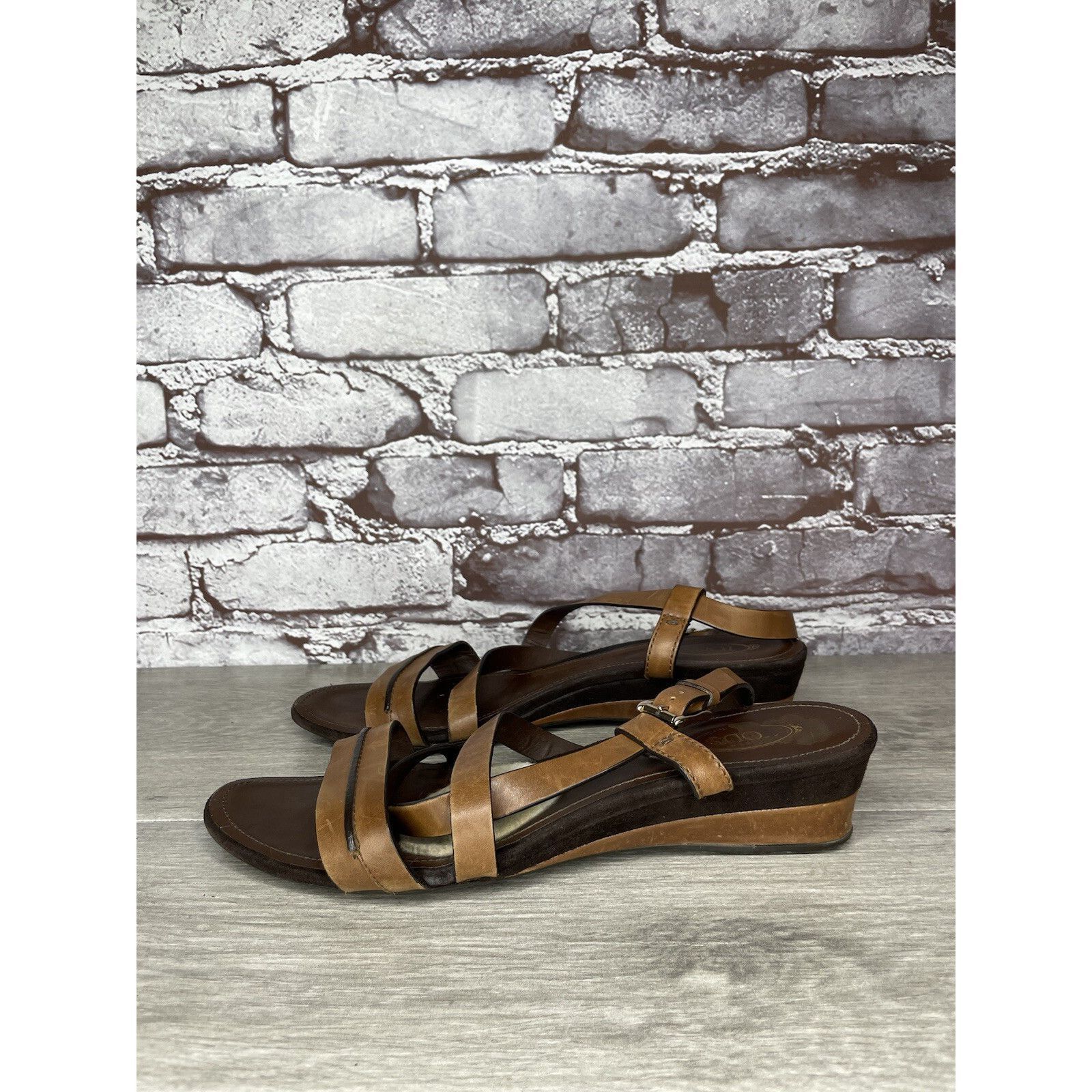 Tod's Tod's Brown Leather Wedge Strappy Ankle Strap Sandals Women Size US 9.5 / IT 39.5 - 17 Thumbnail