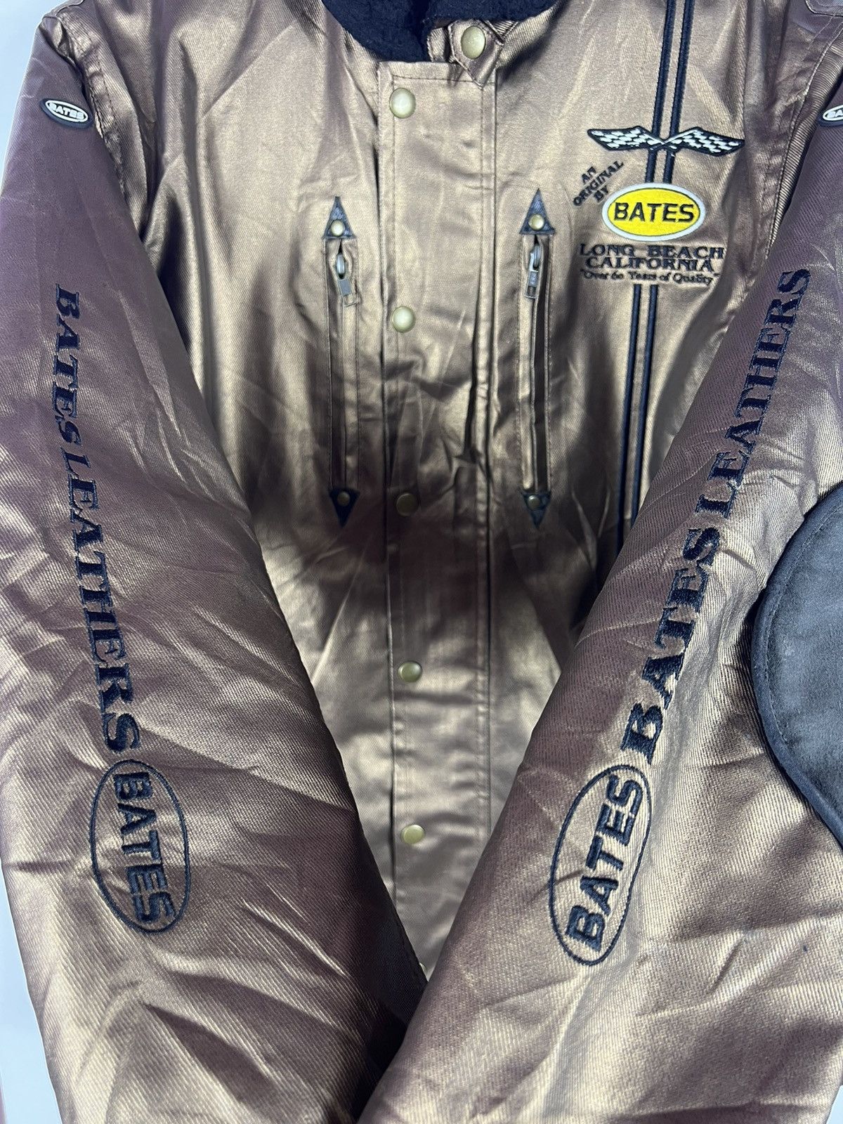 Bates Hats 🔥 BATES LEATHER LONG BEACH CARLIFORNIA RACING JACKET - XL Size US L / EU 52-54 / 3 - 7 Thumbnail