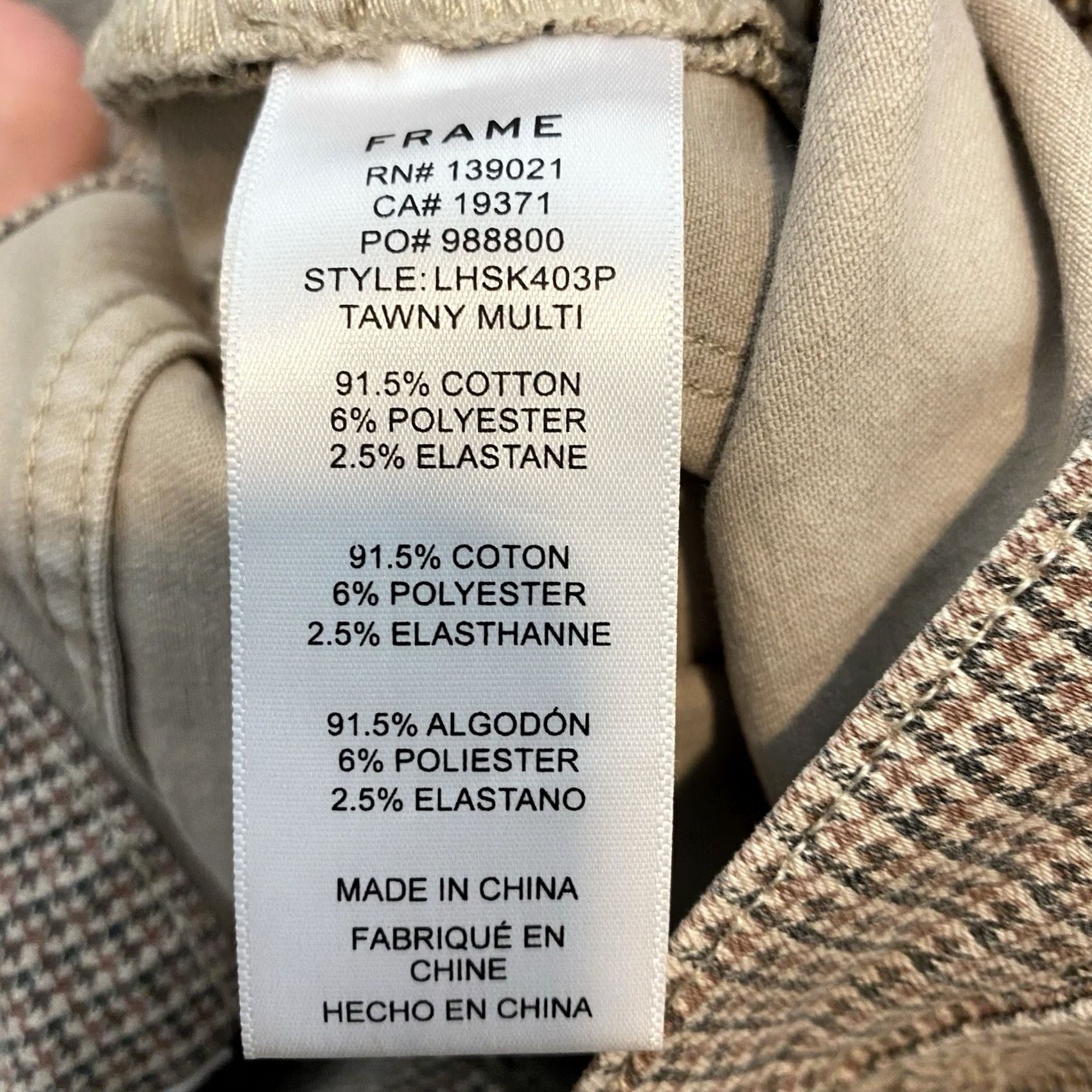 Frame FRAME Le High Skinny Jeans Womens 26 Tawny Houndstooth Stretch 26x29 Denim Zipper Slim Multicolor 90s? Size 26" / US 2 / IT 38 - 6 Thumbnail