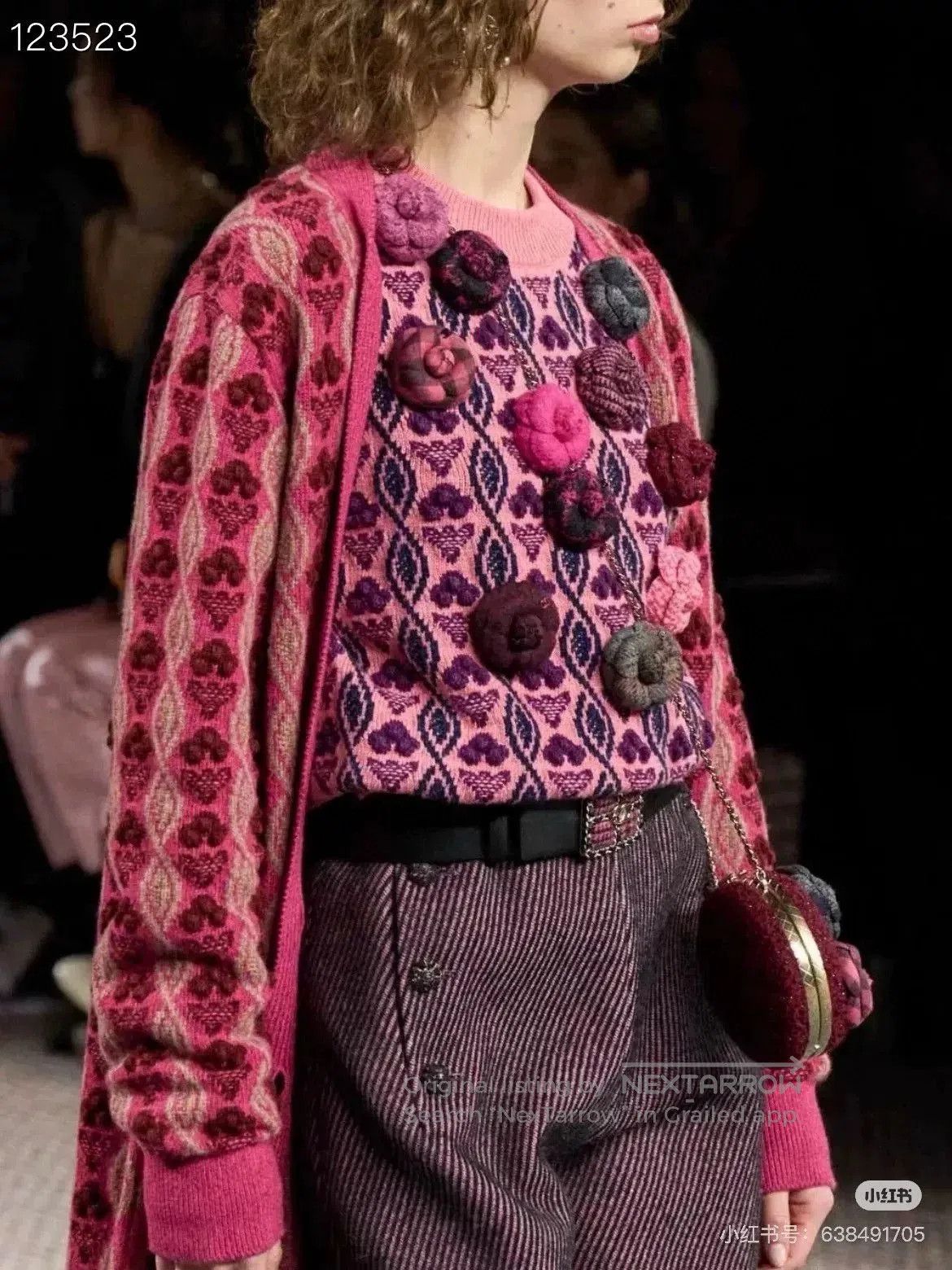 Chanel Chanel 22K Camellia Pink Knit Sweater. Size XS / US 0-2 / IT 36-38 - 9 Thumbnail