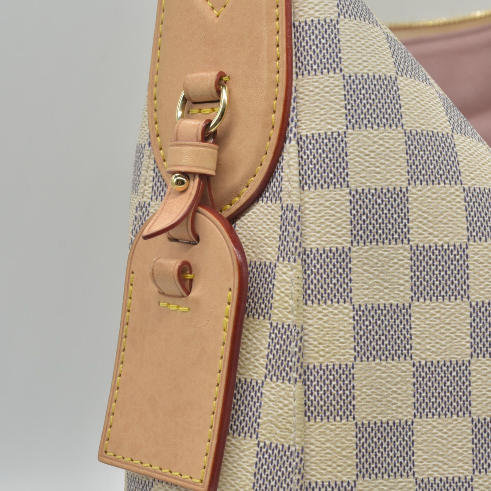 Louis Vuitton $2740 Louis Vuitton Damier Azur Slouchy MM Rose Ballerine Size ONE SIZE - 6 Thumbnail