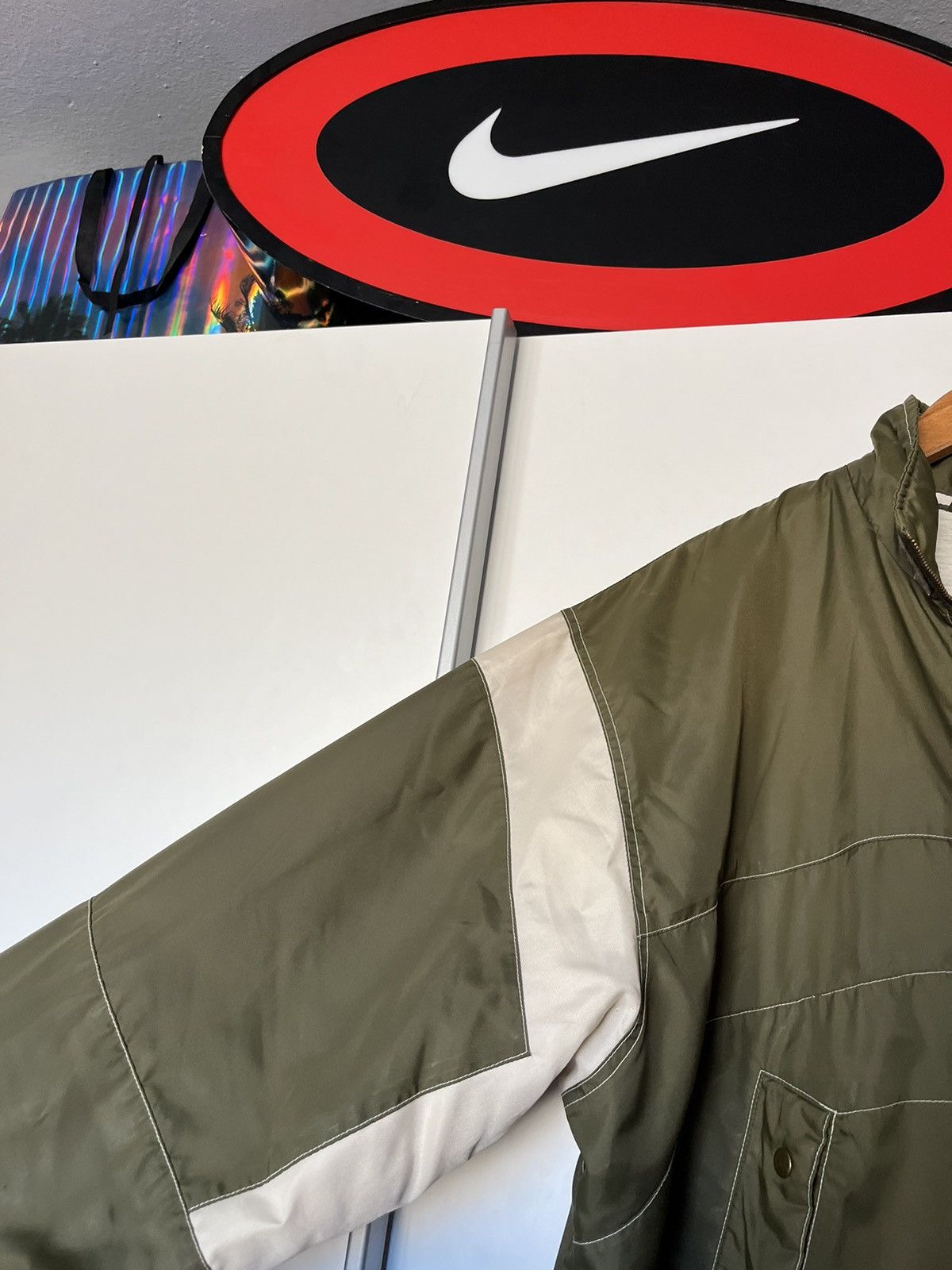 Nike × Vintage Vintage 90’s Nike Anorak Jacket Center Swoosh Spell out logo Size US L / EU 52-54 / 3 - 7 Thumbnail