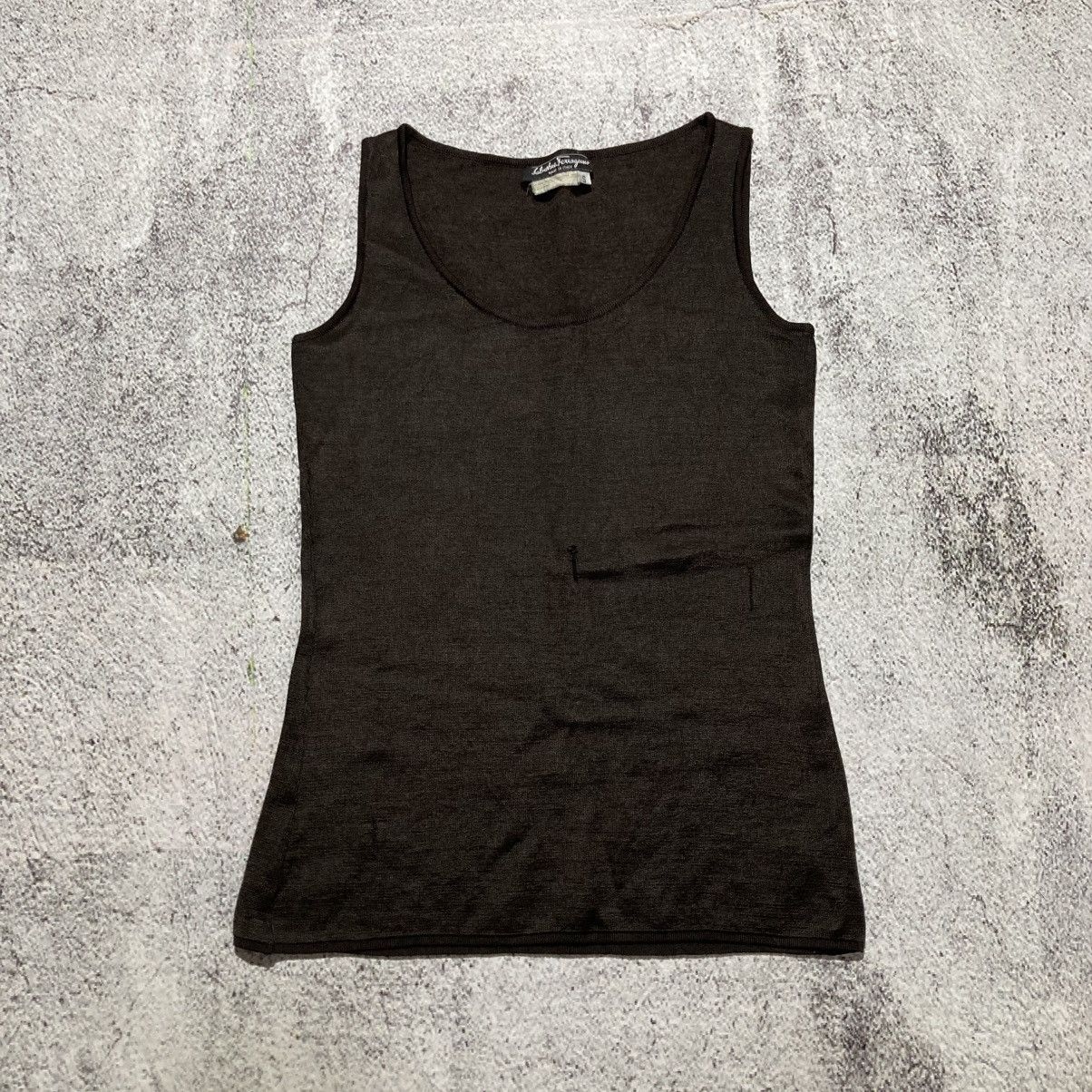 Salvatore Ferragamo 🇮🇹 Salvatore Ferragamo Tank Top Brown Made In Italy Luxury Size US XS / EU 42 / 0 - 1 Thumbnail
