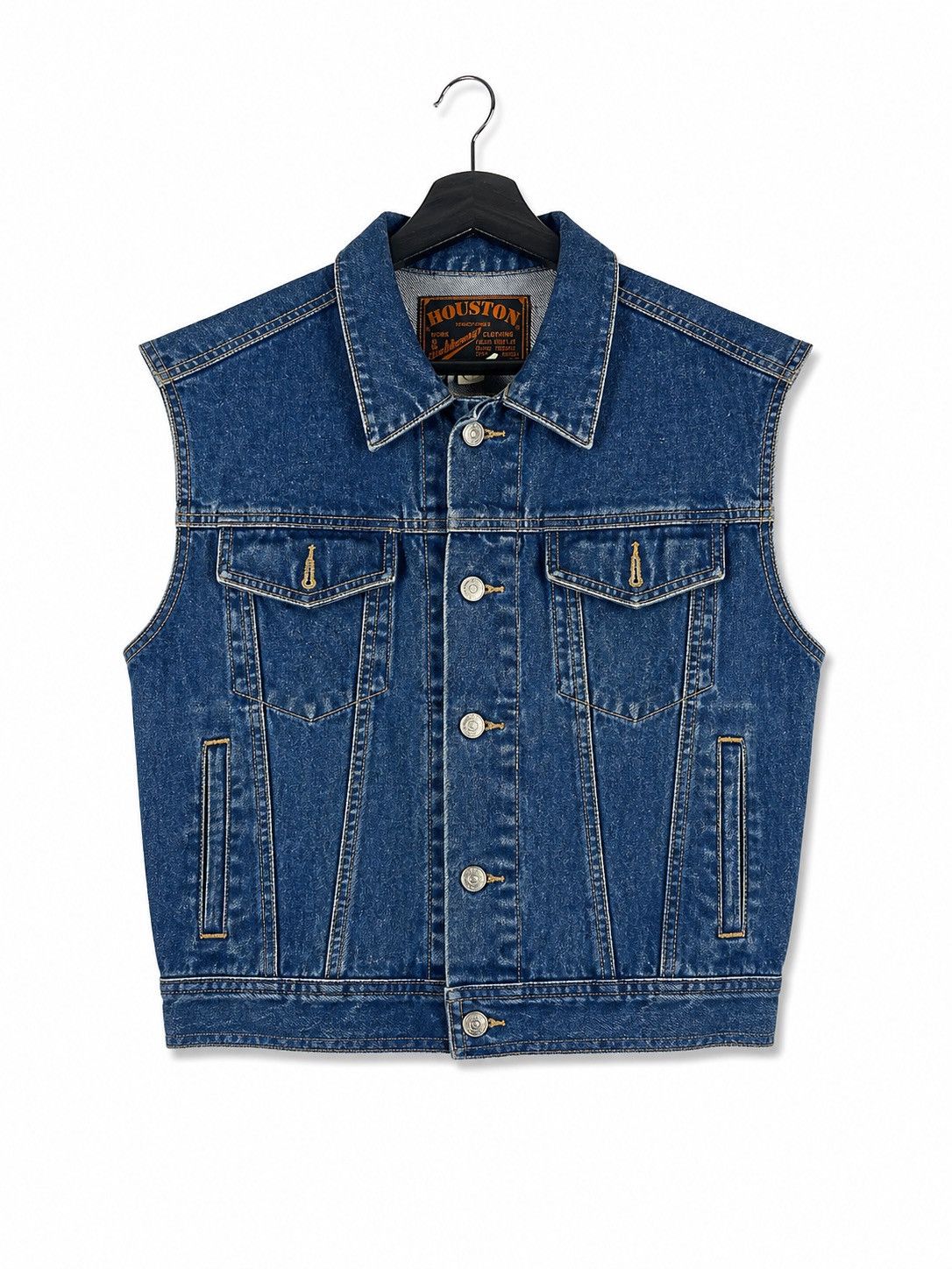Japanese Brand Vintage Houston Denim Vest Workwear Trucker SleevelessJacket Size US M / EU 48-50 / 2 - 1 Thumbnail