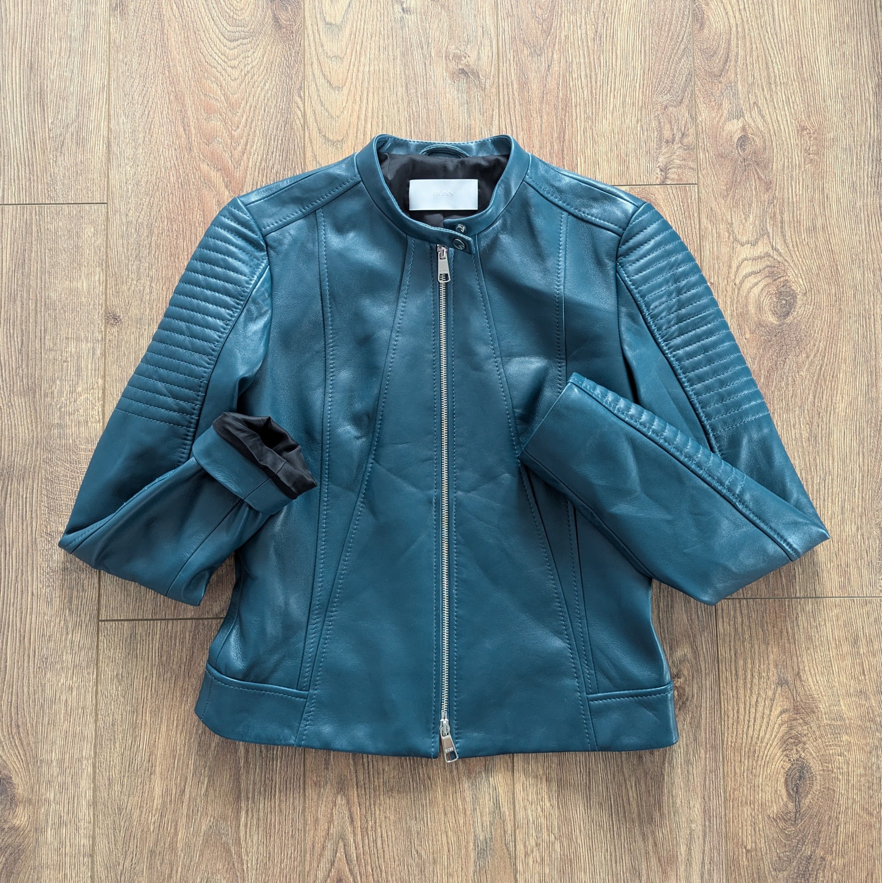 Hugo Boss Hugo Boss Saviza Women's Leather Biker Jacket Luxury Brand Size S / US 4 / IT 40 - 25 Thumbnail