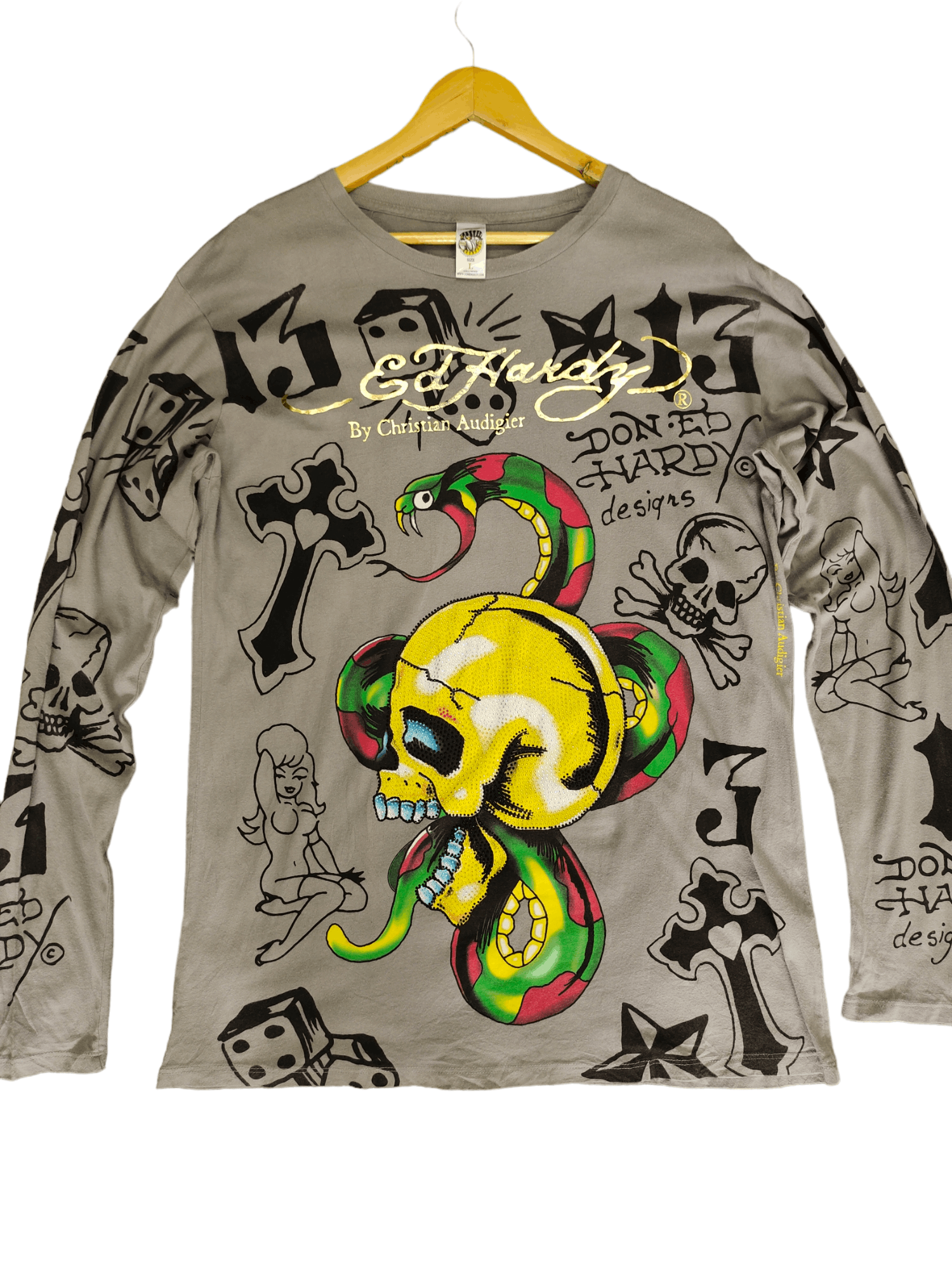 Ed Hardy Vintage Ed Hardy By Christian Audigier Longsleeve y2k Size US L / EU 52-54 / 3 - 1 Thumbnail